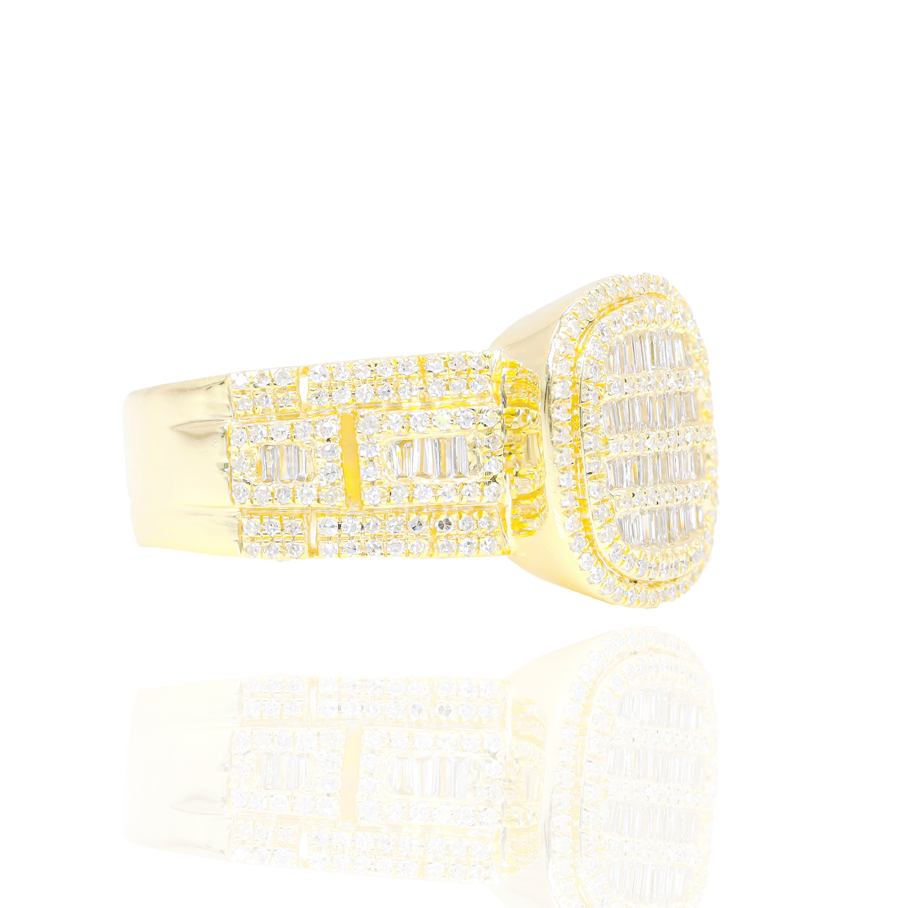 Rounded Square Baguette Diamond Ring