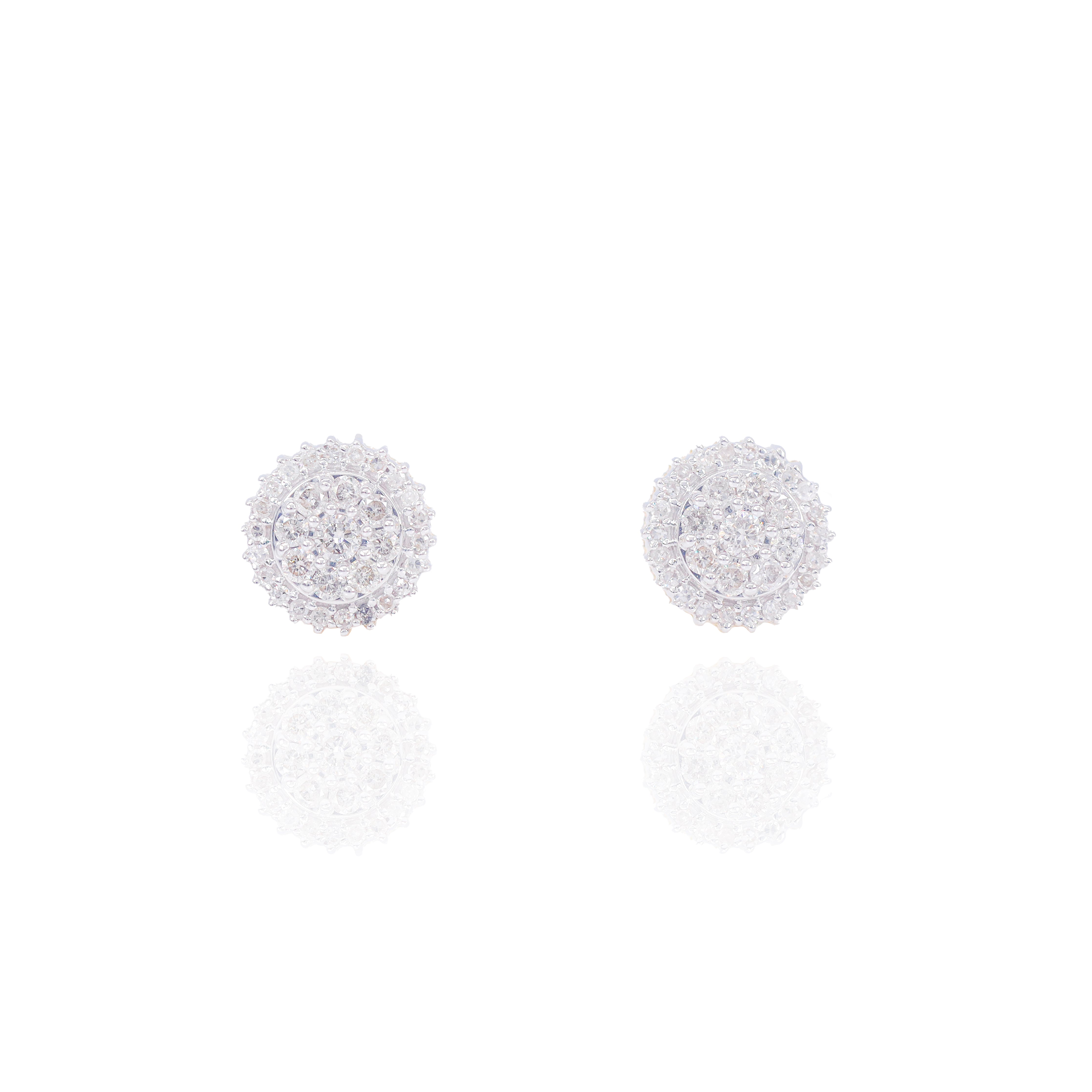 Spiked Layered Diamond Cluster Earrings