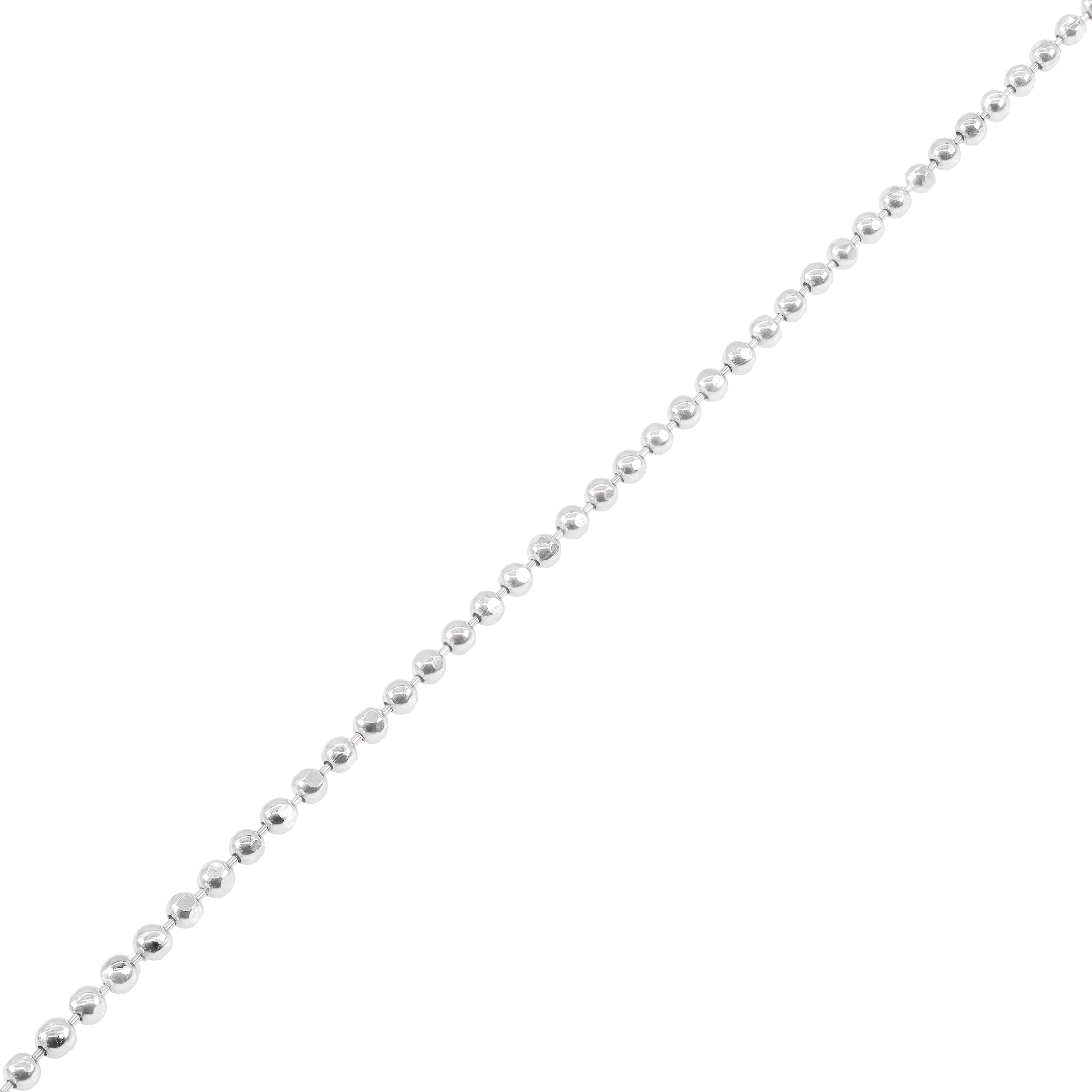 14KT Solid Ball Style White Gold Chain