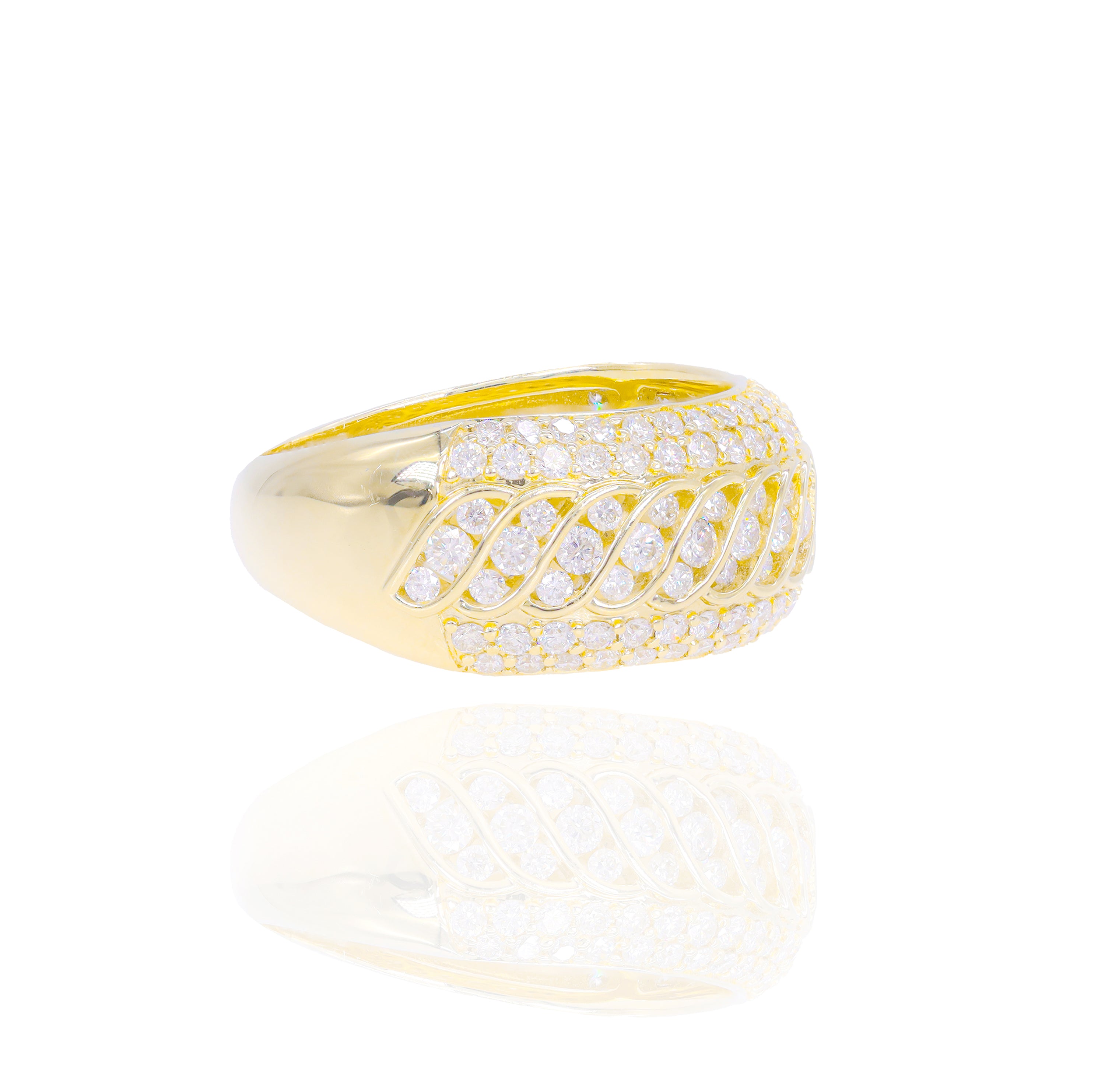 Spiral Design Chanel Set Diamond Ring Band