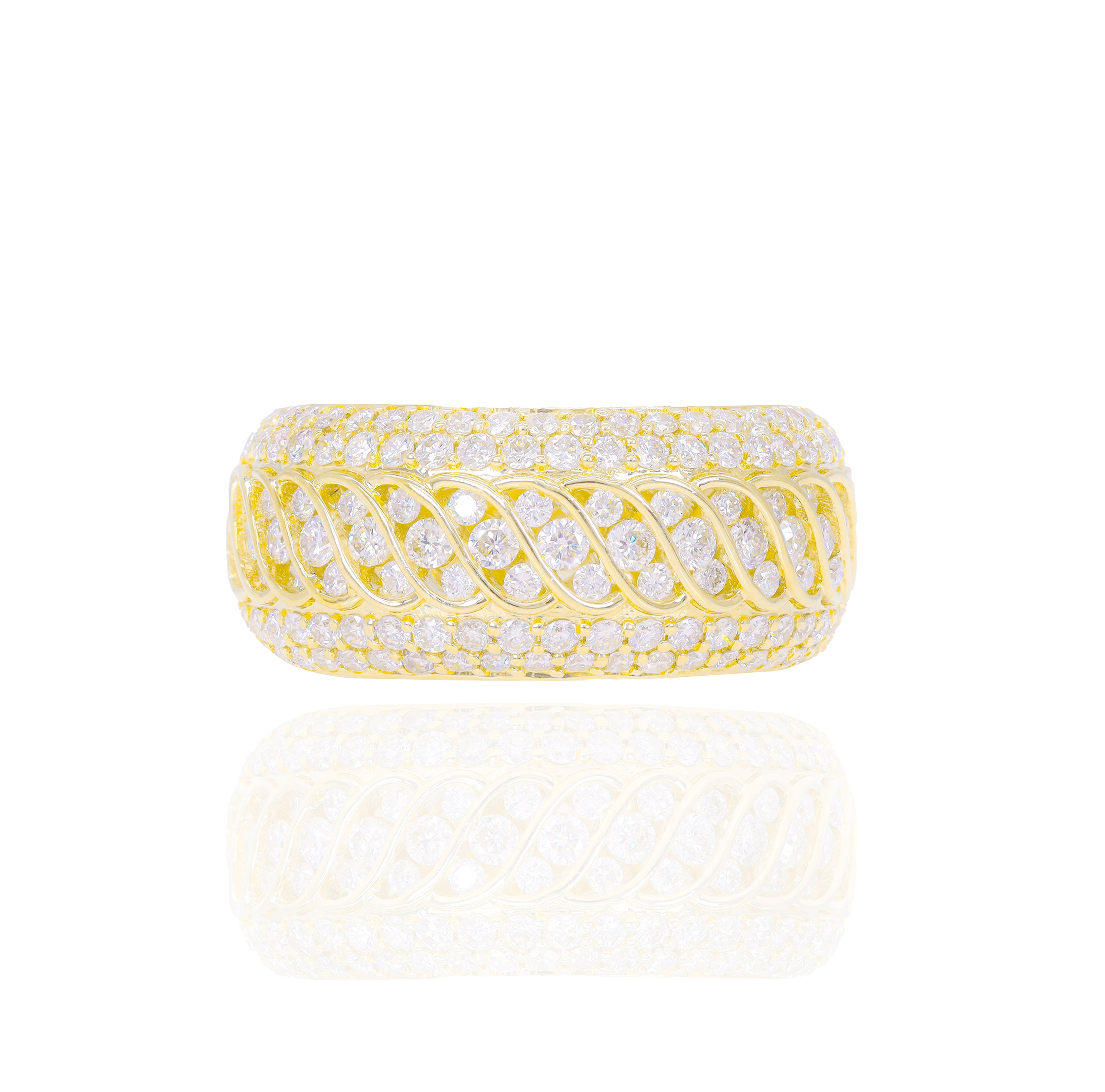 Spiral Design Chanel Set Diamond Ring Band