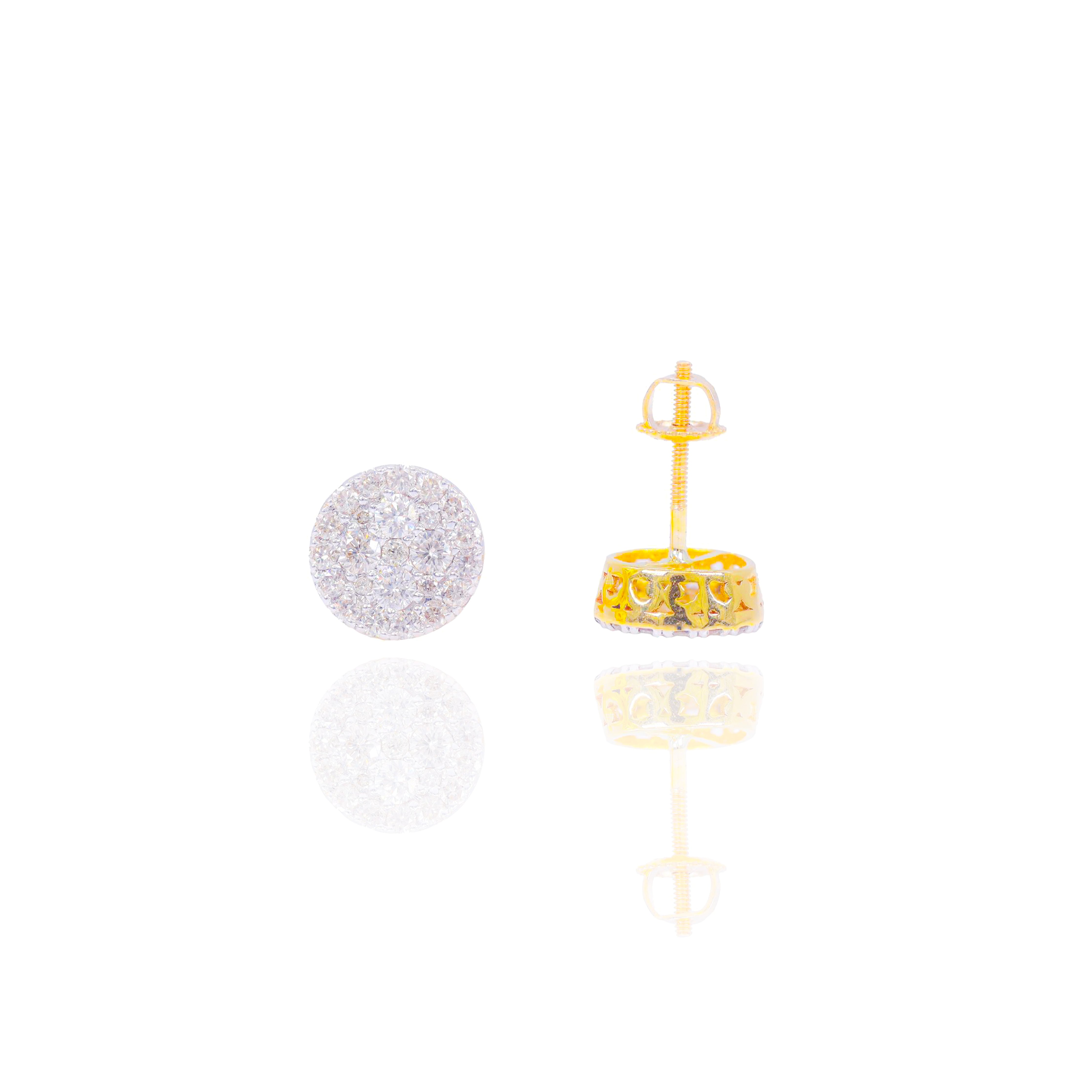 Flat Cluster Diamond Earrings