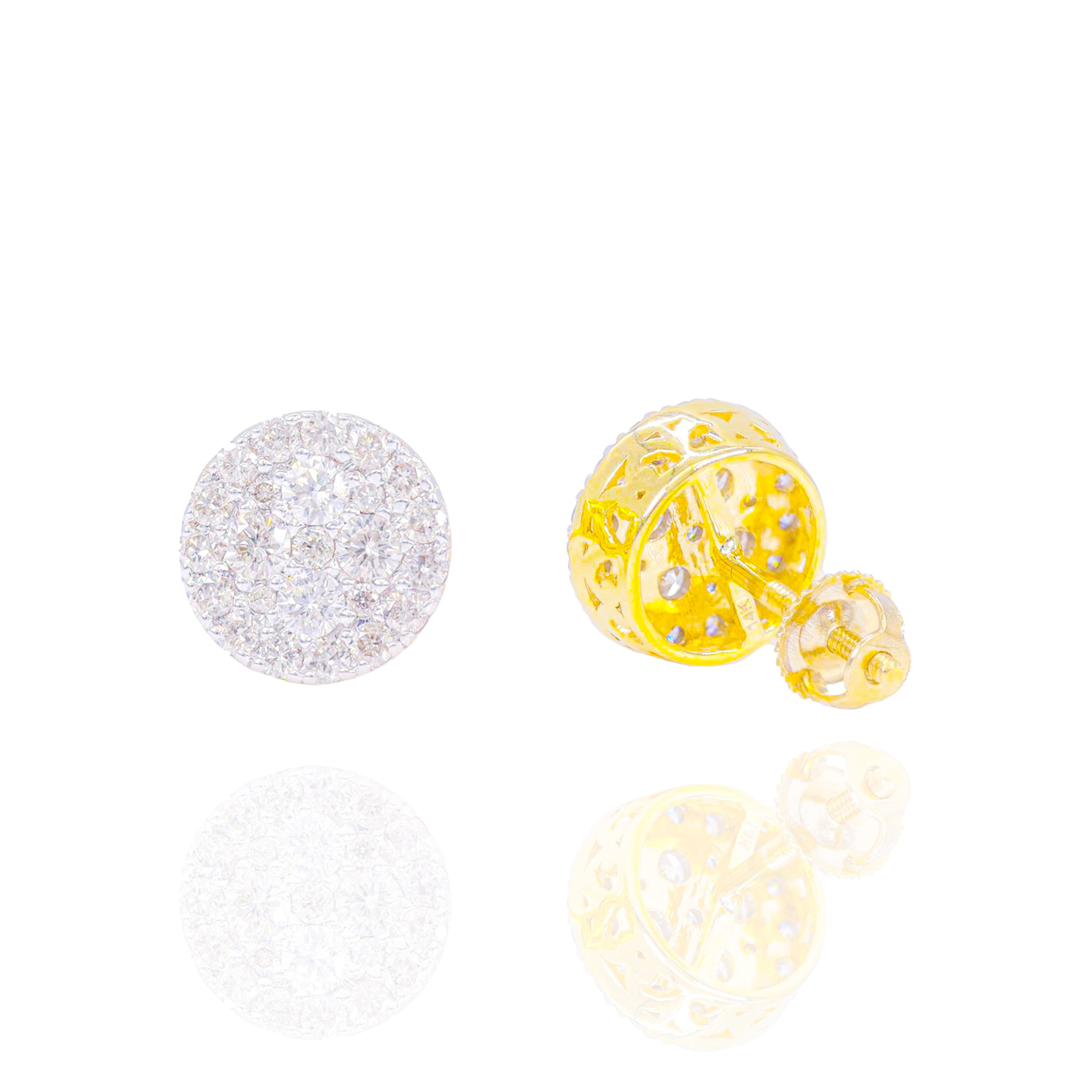 Flat Cluster Diamond Earrings