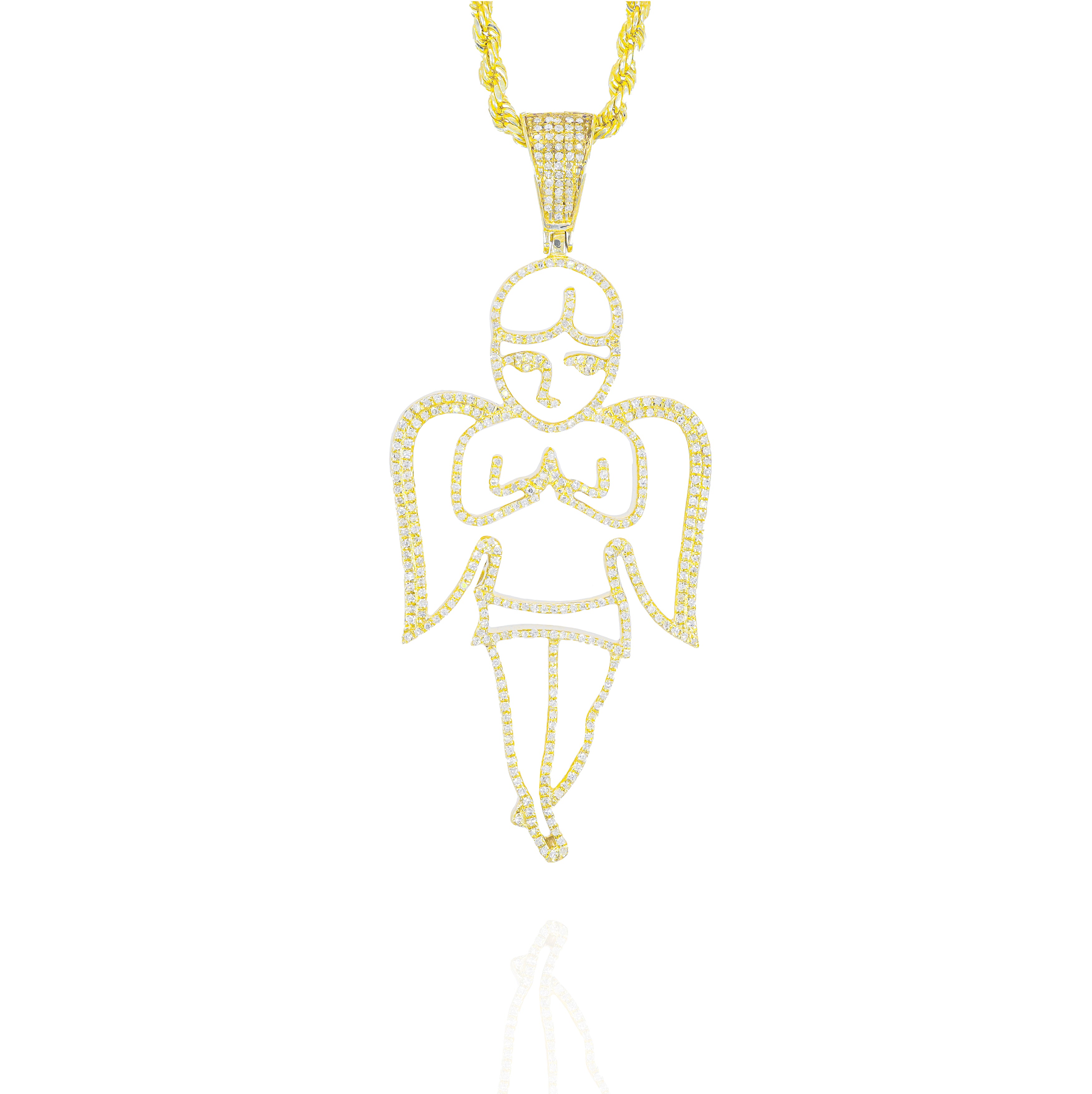 Outline Angel Diamond Pendant
