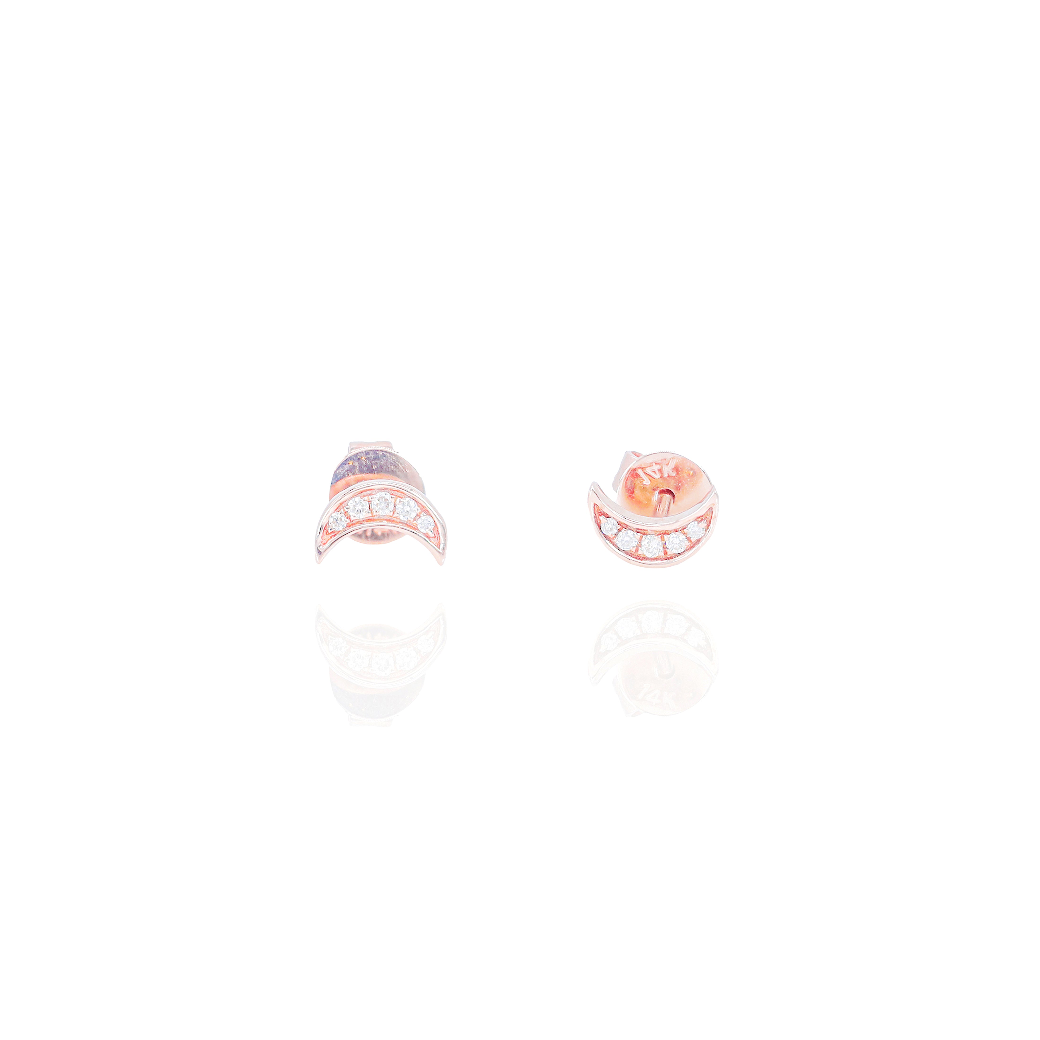 Crescent Moon Diamond Earrings