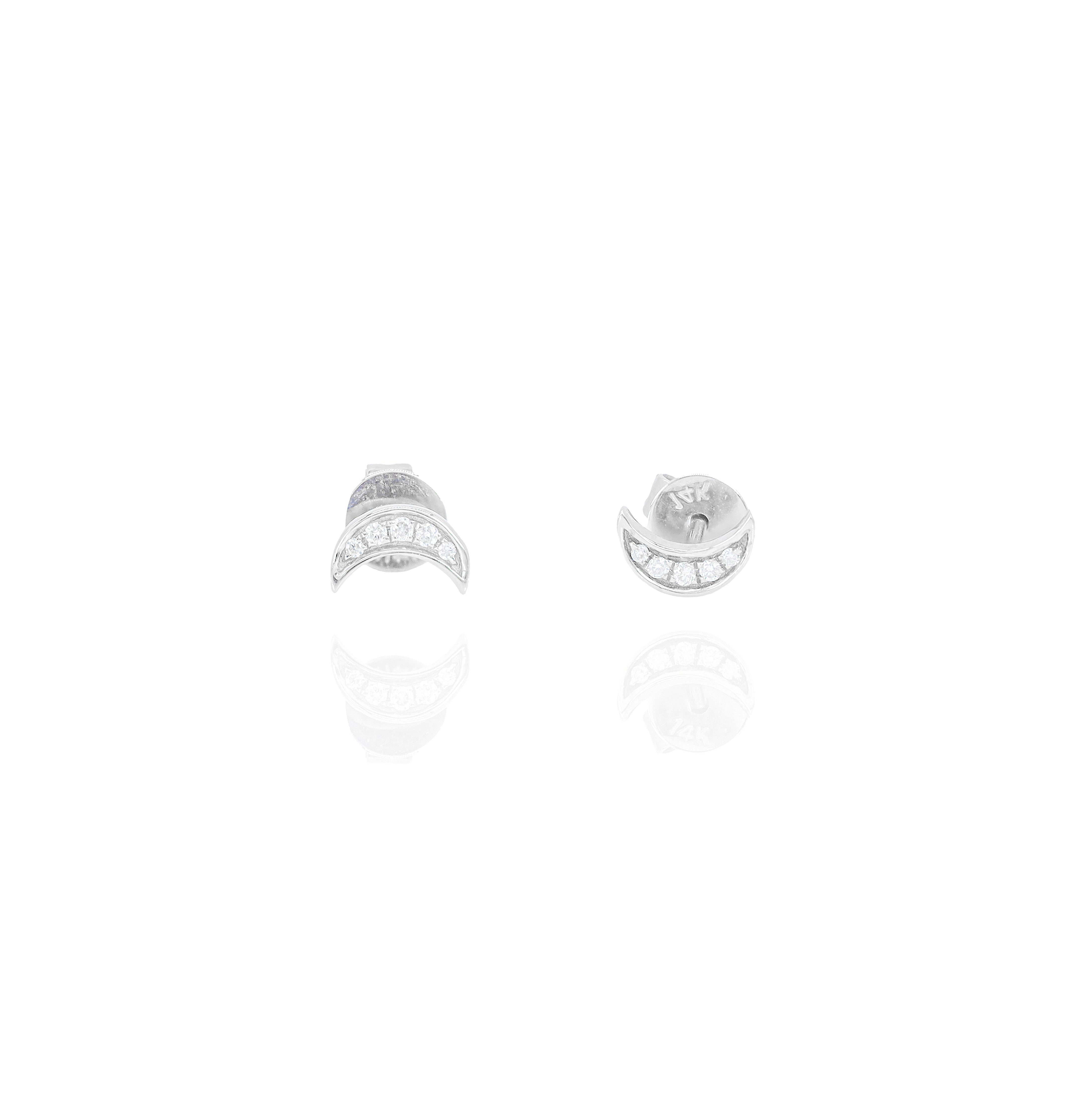 Crescent Moon Diamond Earrings