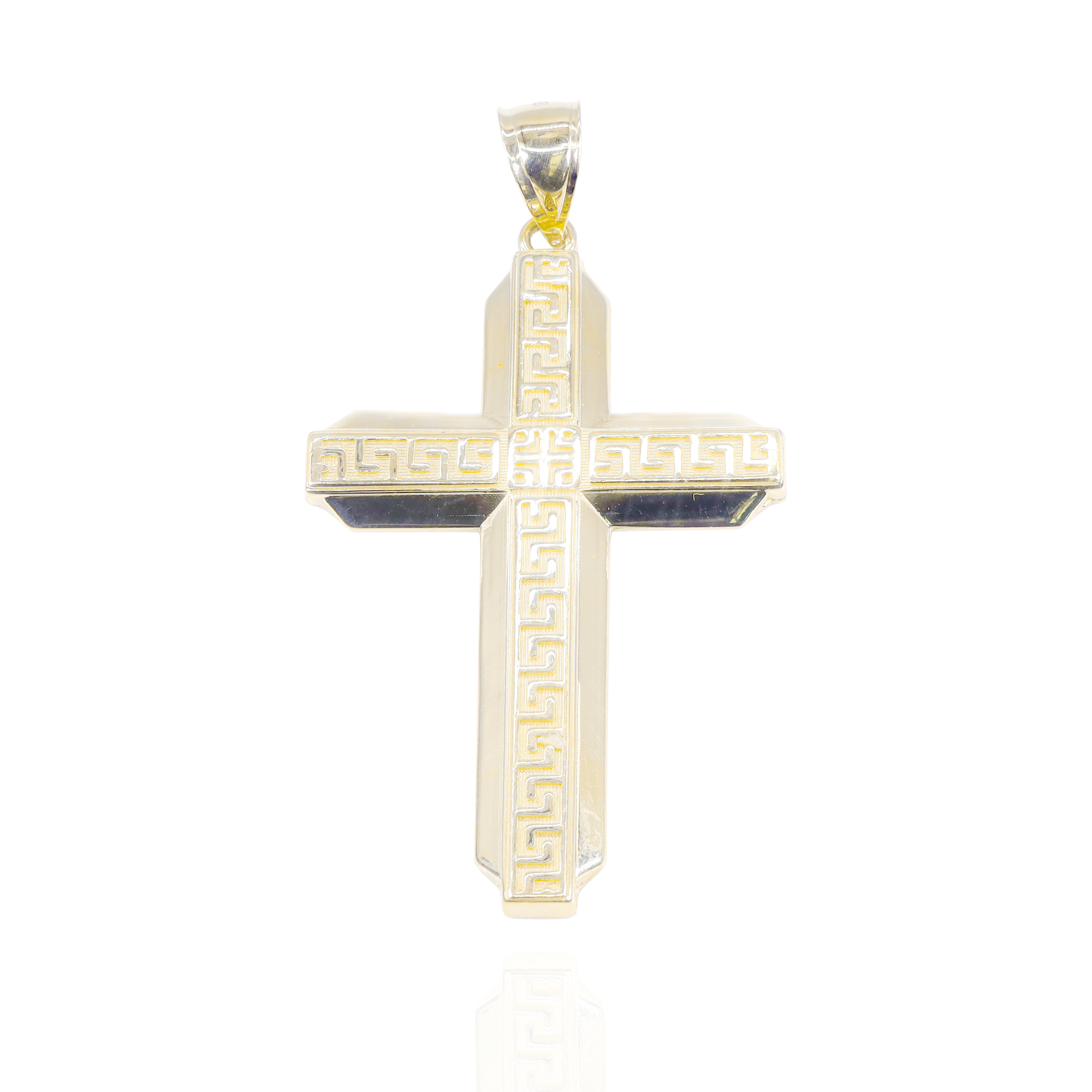 Greek Key Cross Pendant