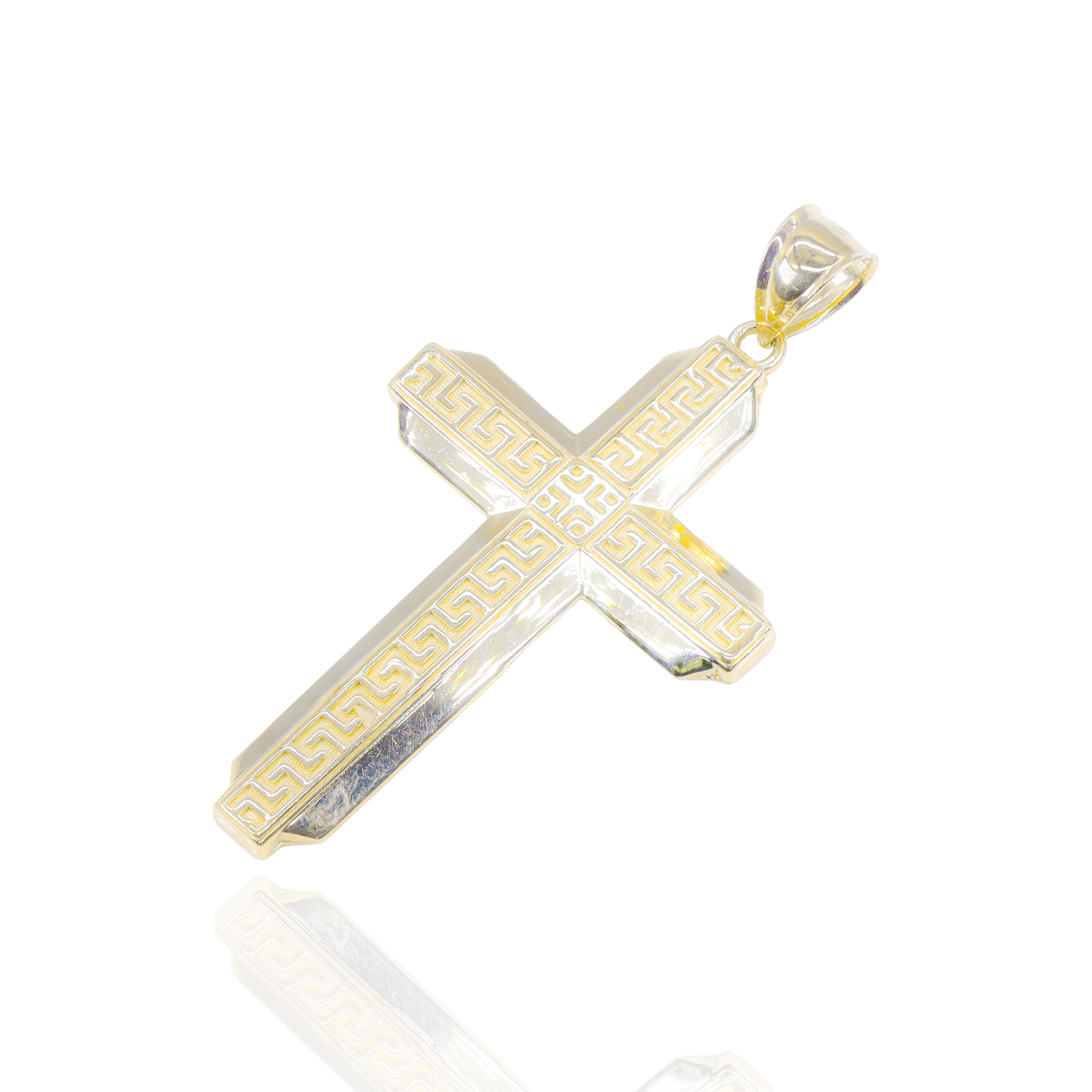 Greek Key Cross Pendant