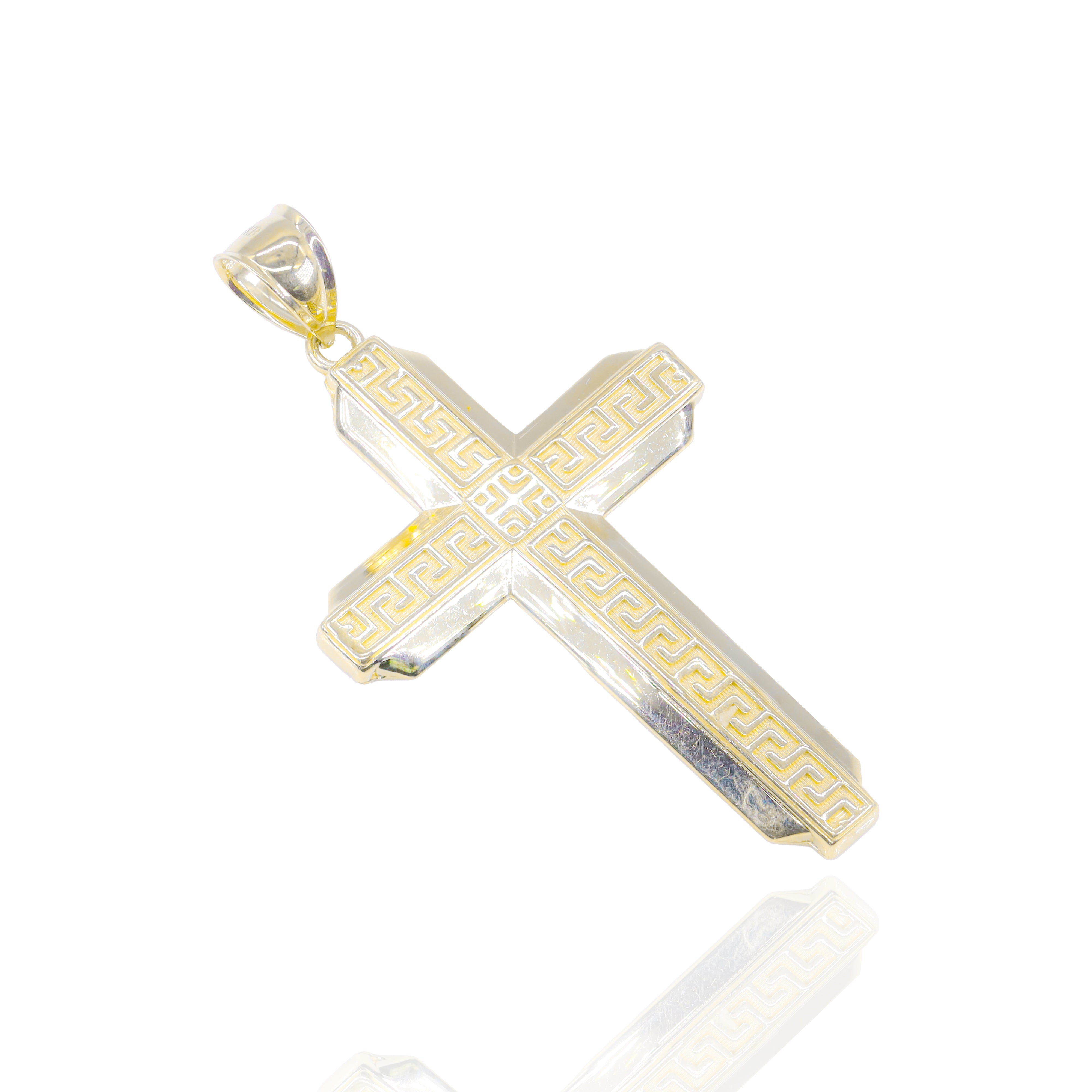 Greek Key Cross Pendant