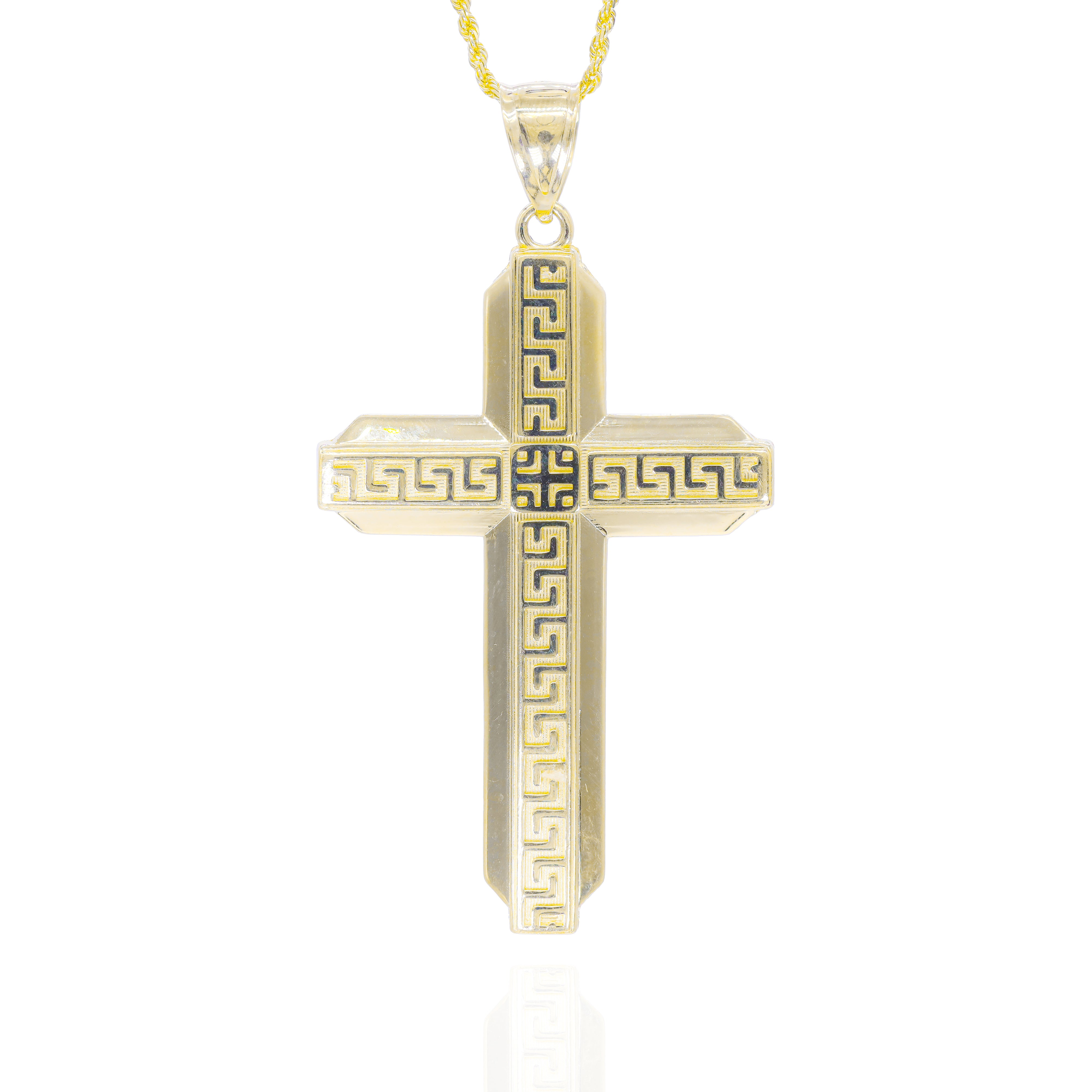 Greek Key Cross Pendant