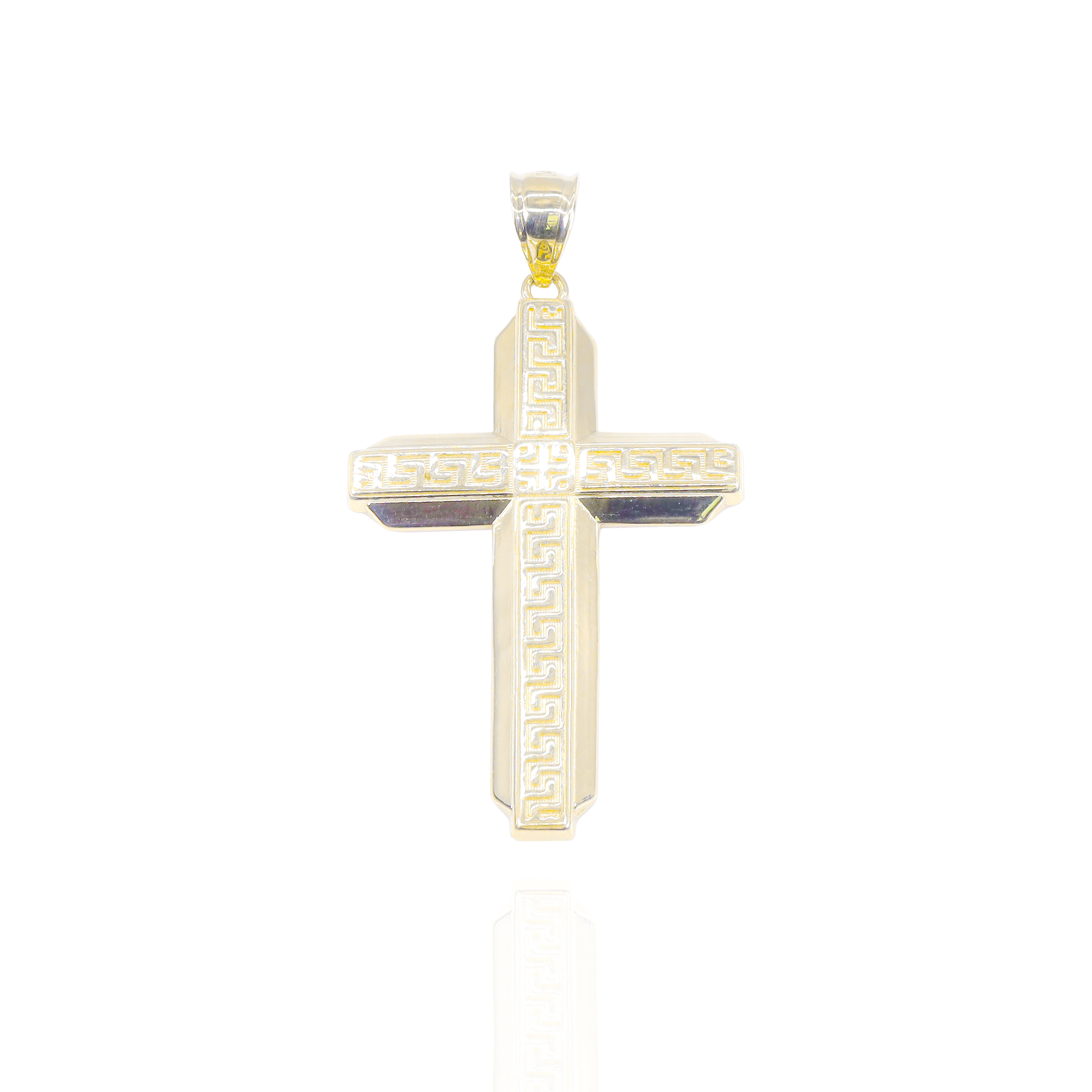 Greek Key Cross Pendant