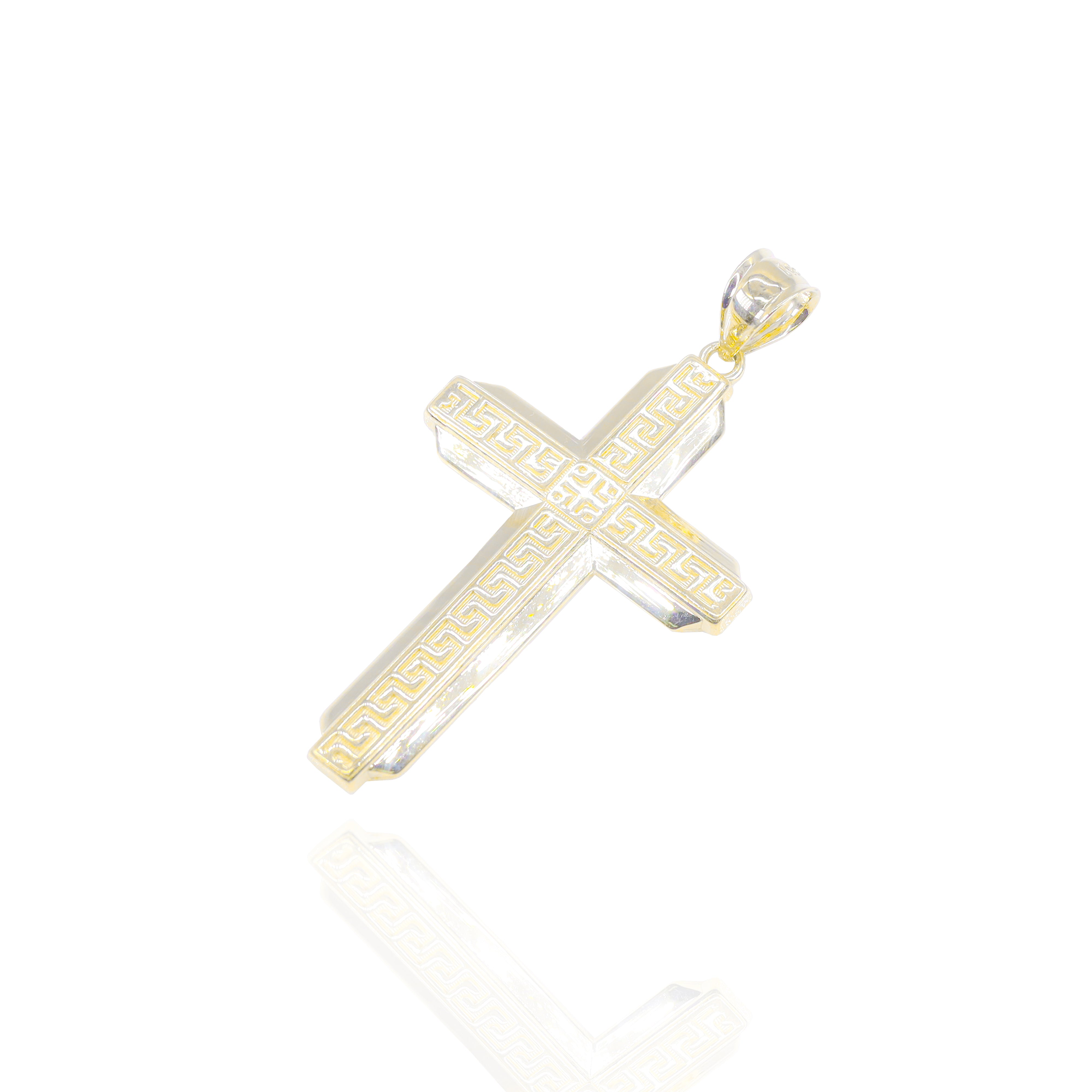 Greek Key Cross Pendant