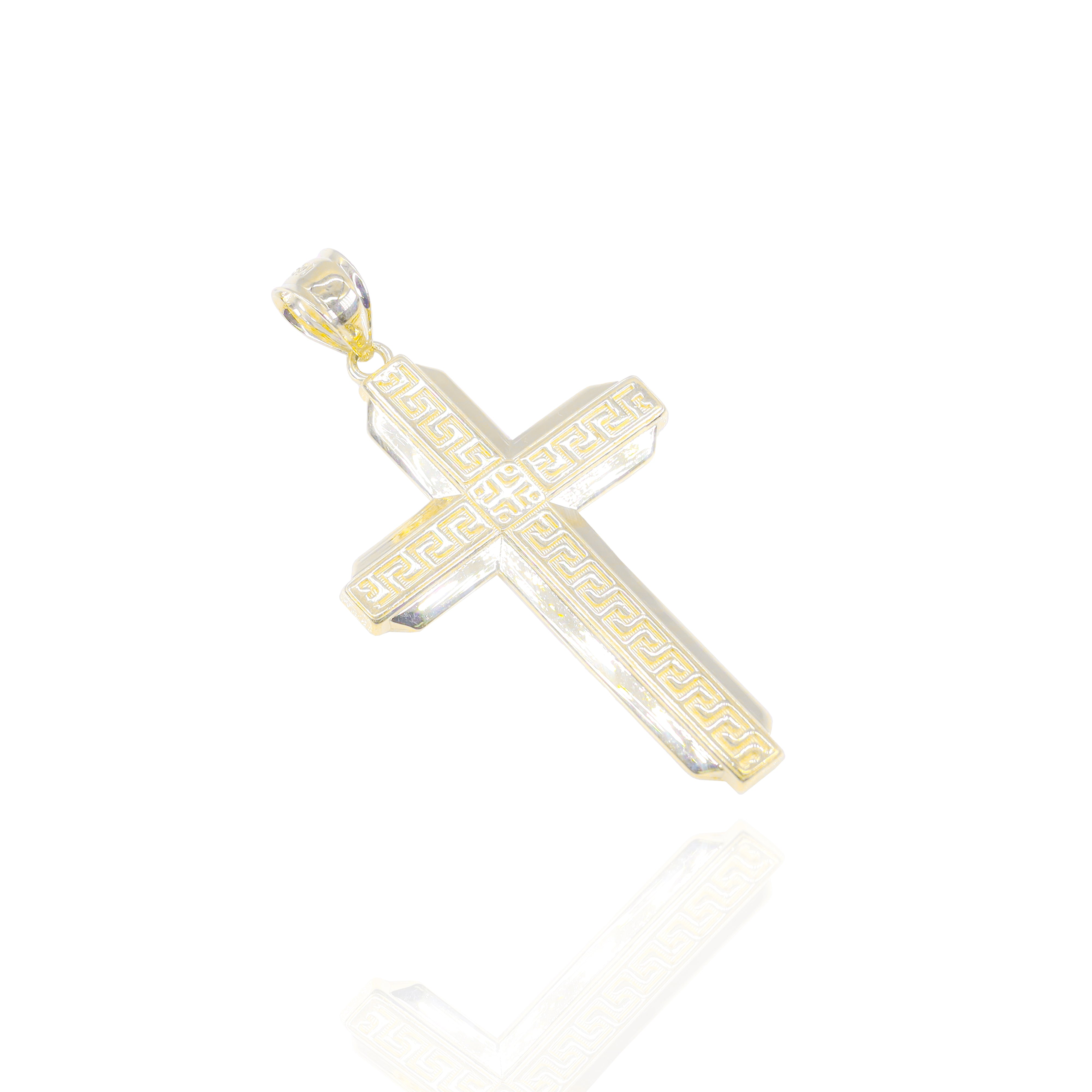 Greek Key Cross Pendant