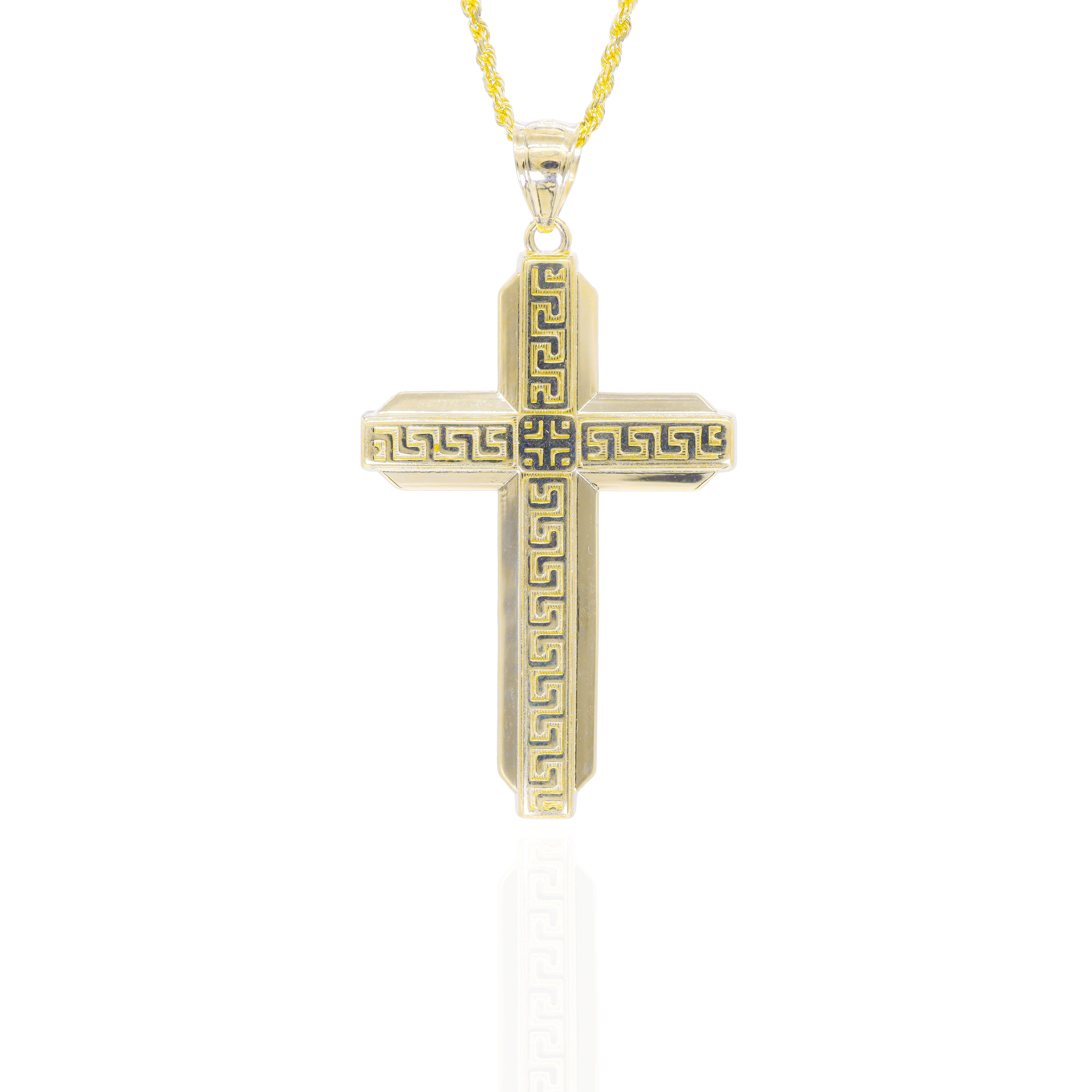 Greek Key Cross Pendant