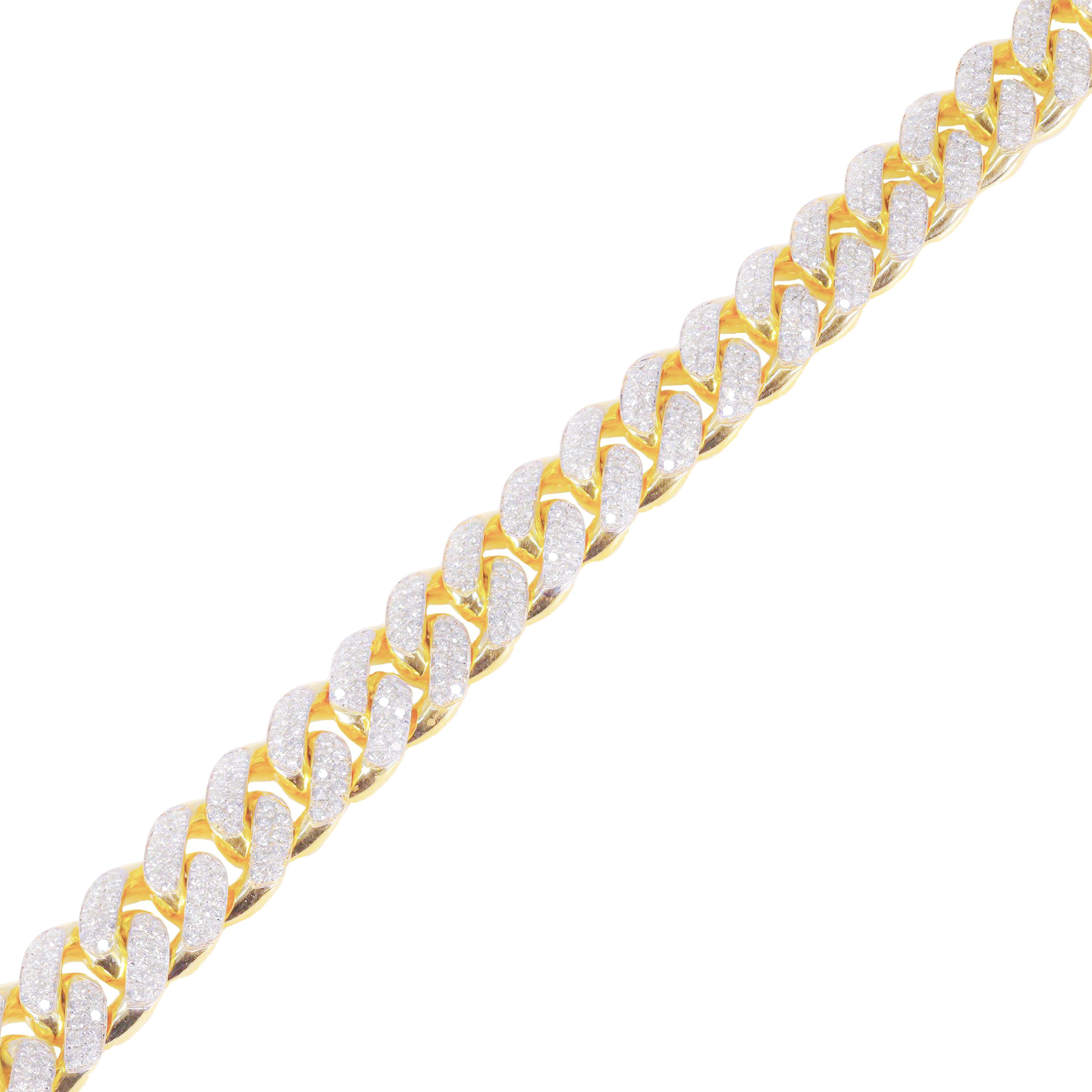 12.5mm Hand-Set Pave Cuban Link Diamond Bracelet