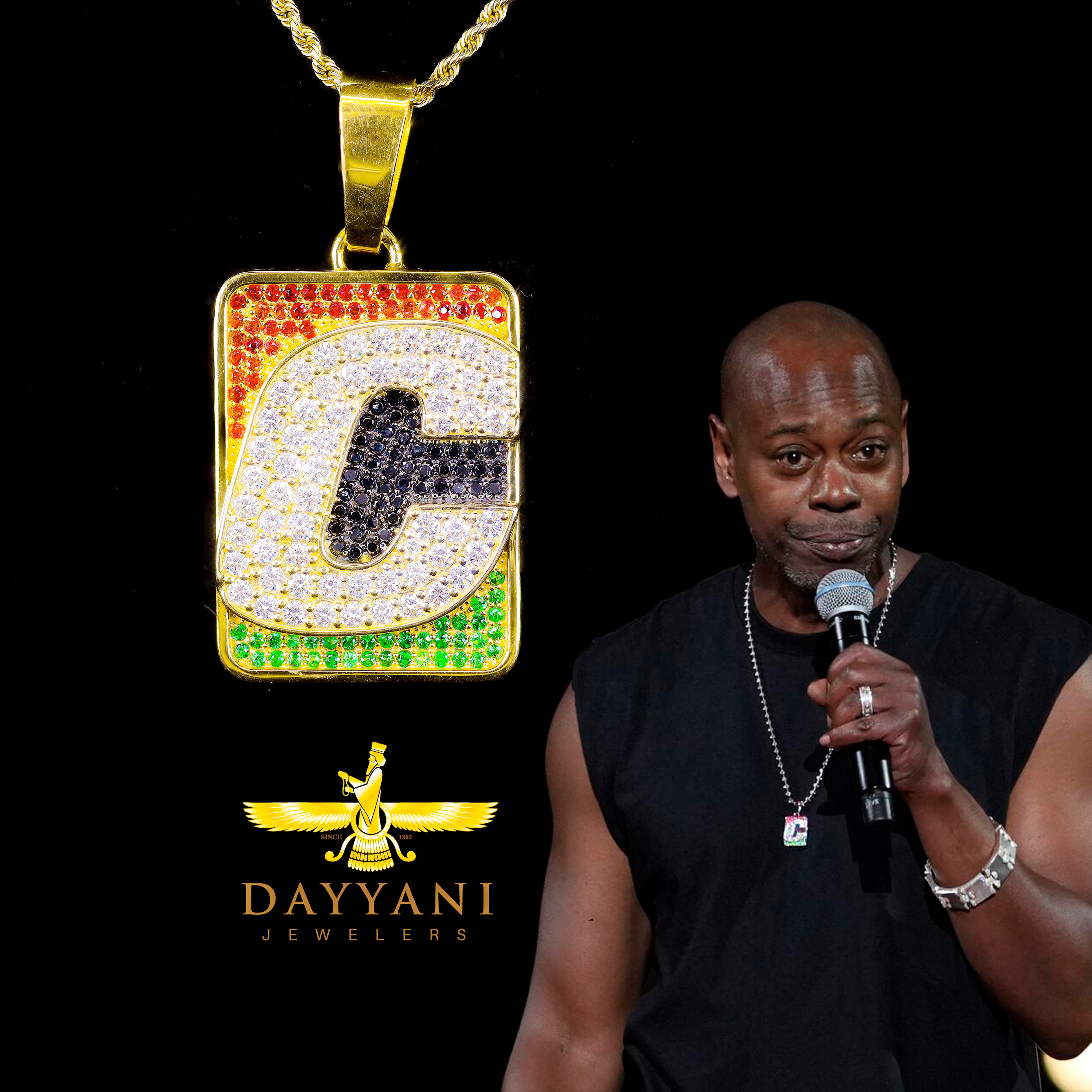 Custom Design Deposit -  Custom Dave Chappelle Logo Diamond Pendant