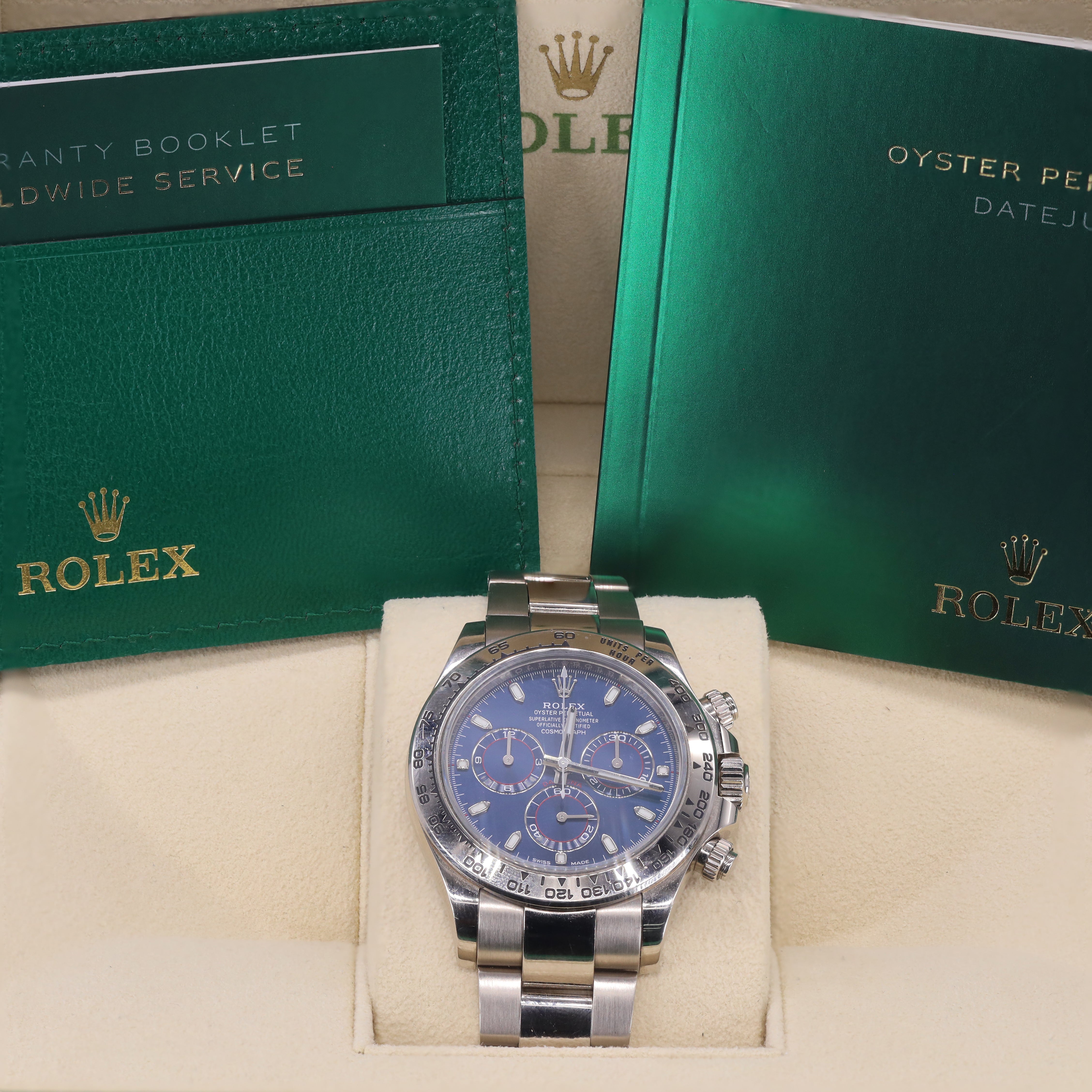 Rolex 116509 Cosmograph Daytona 40MM White Gold Bright Blue Dial