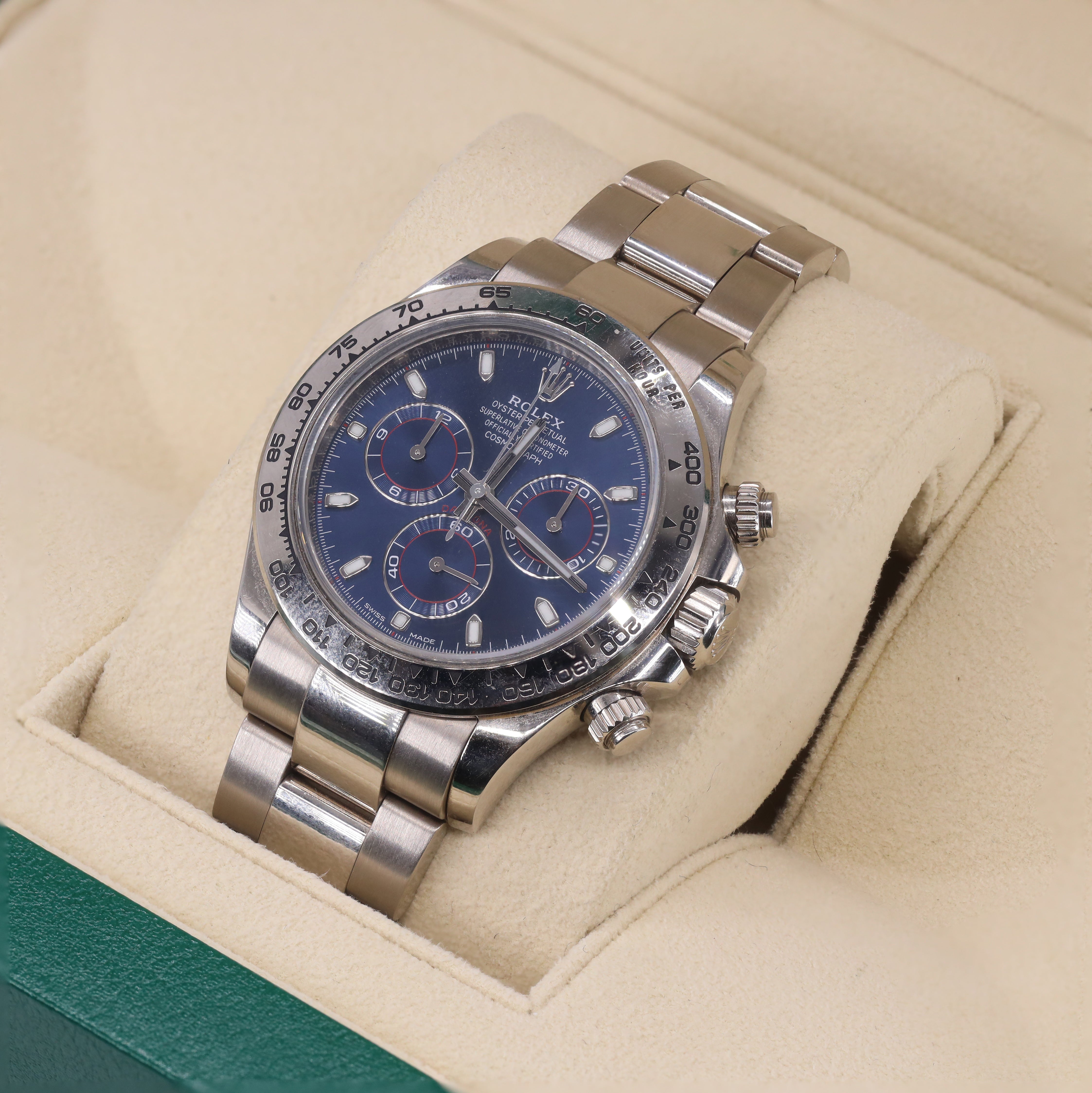 Rolex 116509 Cosmograph Daytona 40MM White Gold Bright Blue Dial