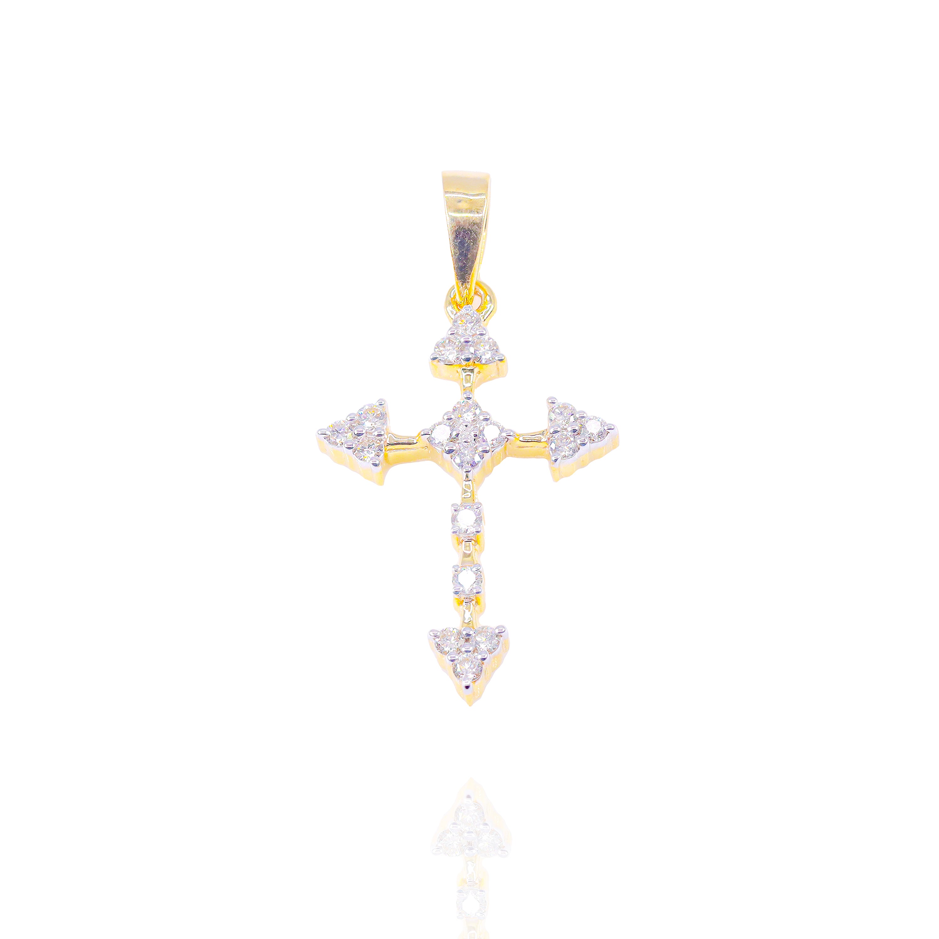 Arrow Diamond Cross Pendant