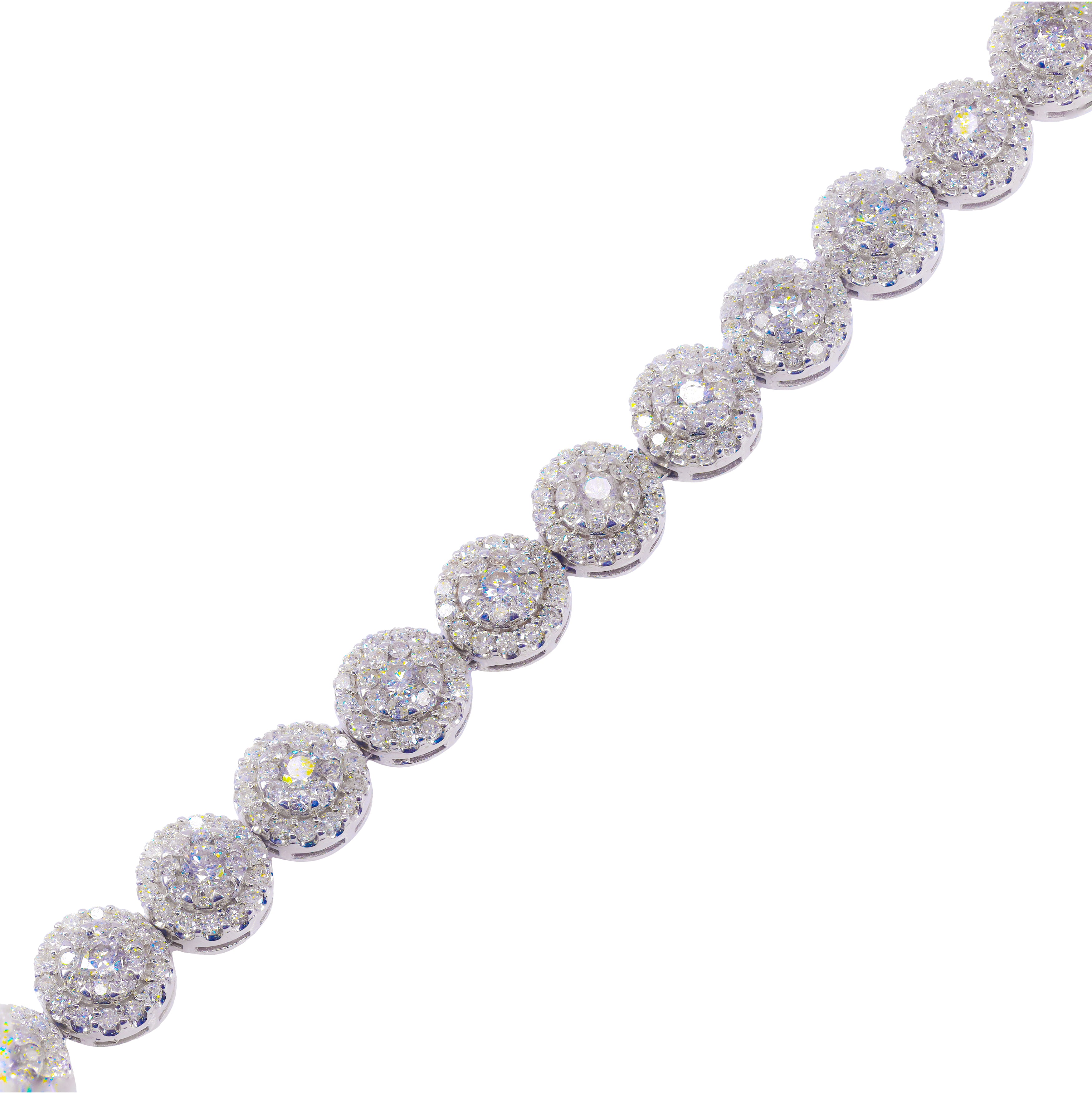 Cluster Round Diamond Tennis Chain