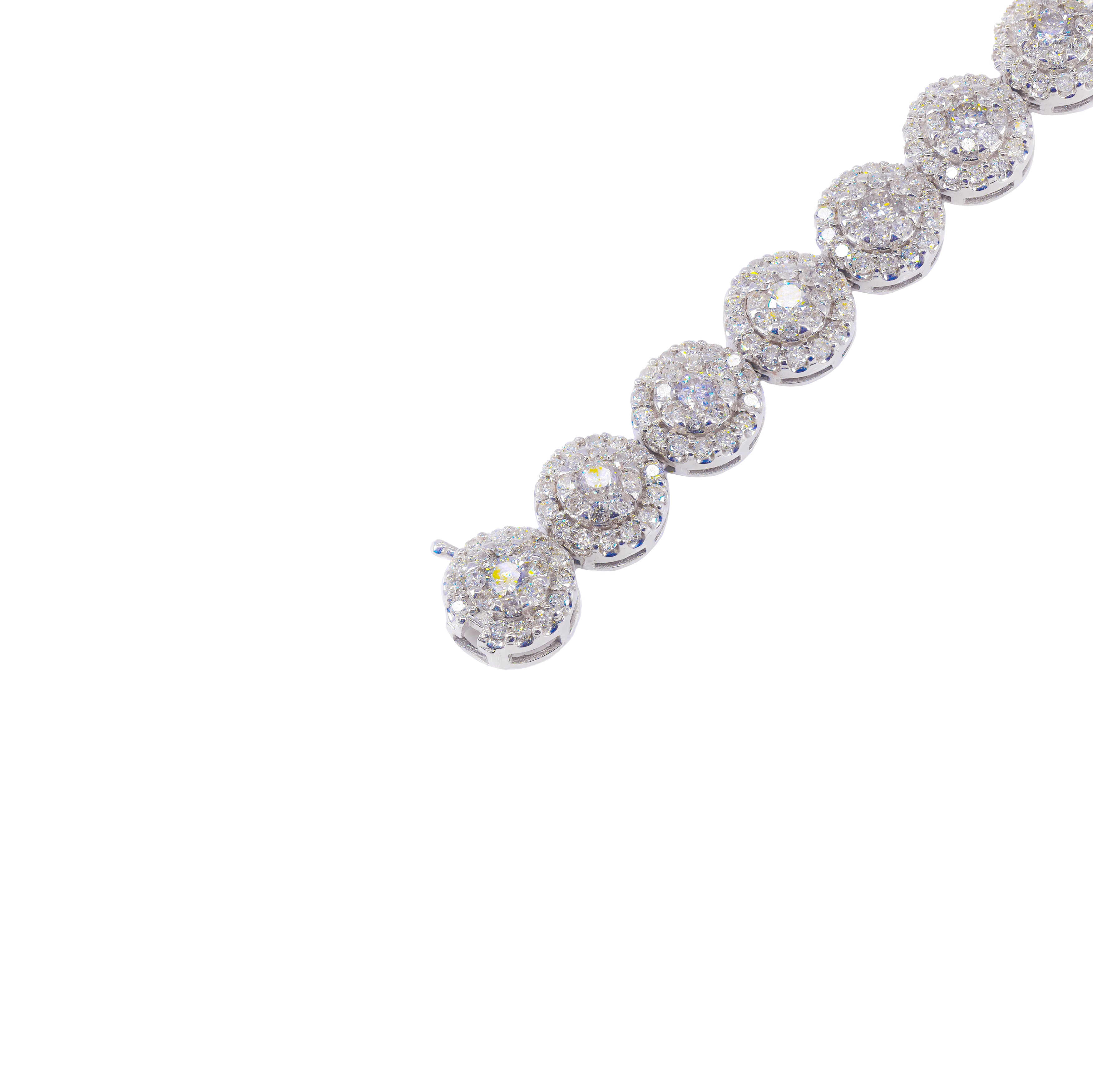 Cluster Round Diamond Tennis Chain