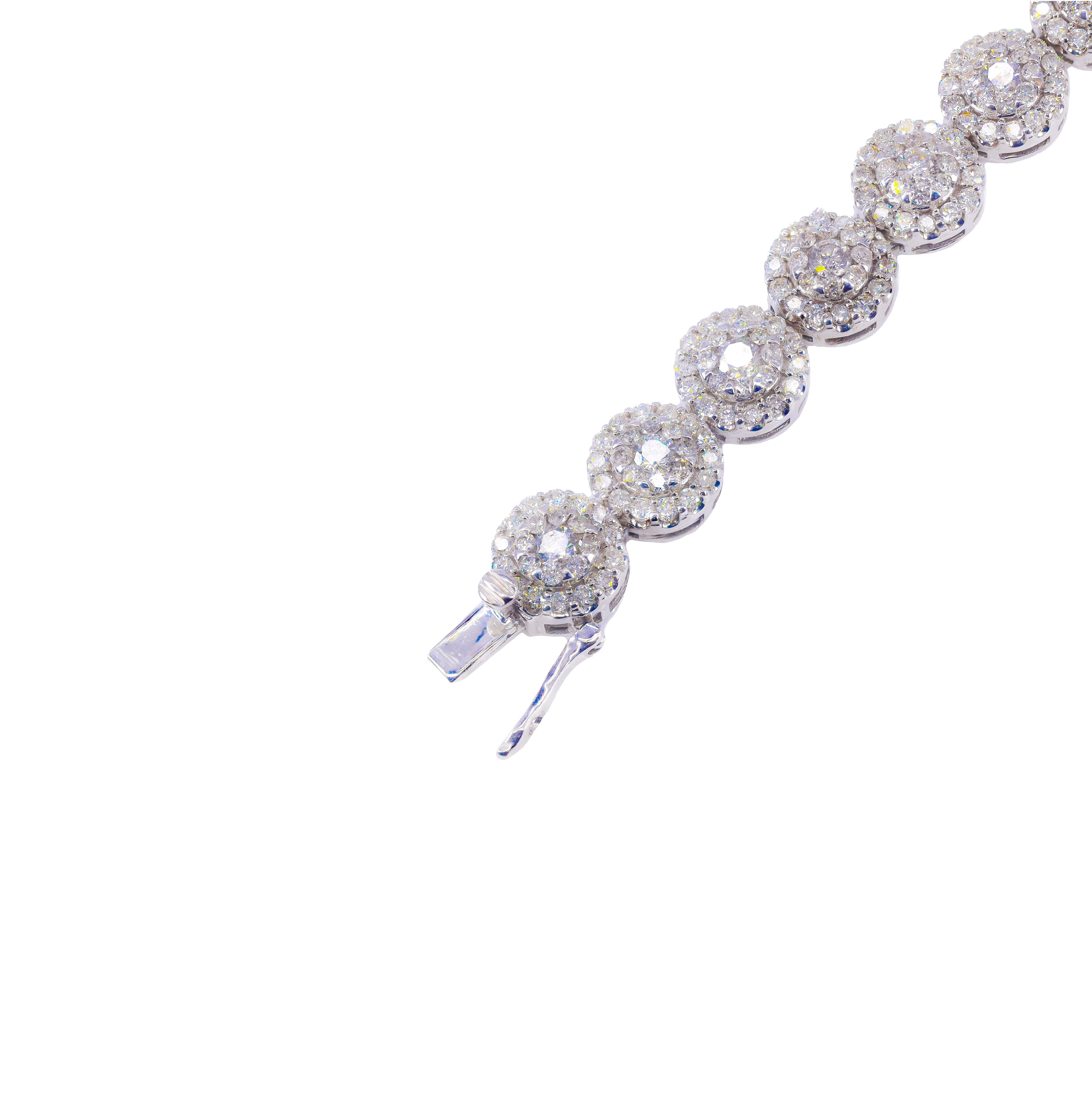 Cluster Round Diamond Tennis Chain