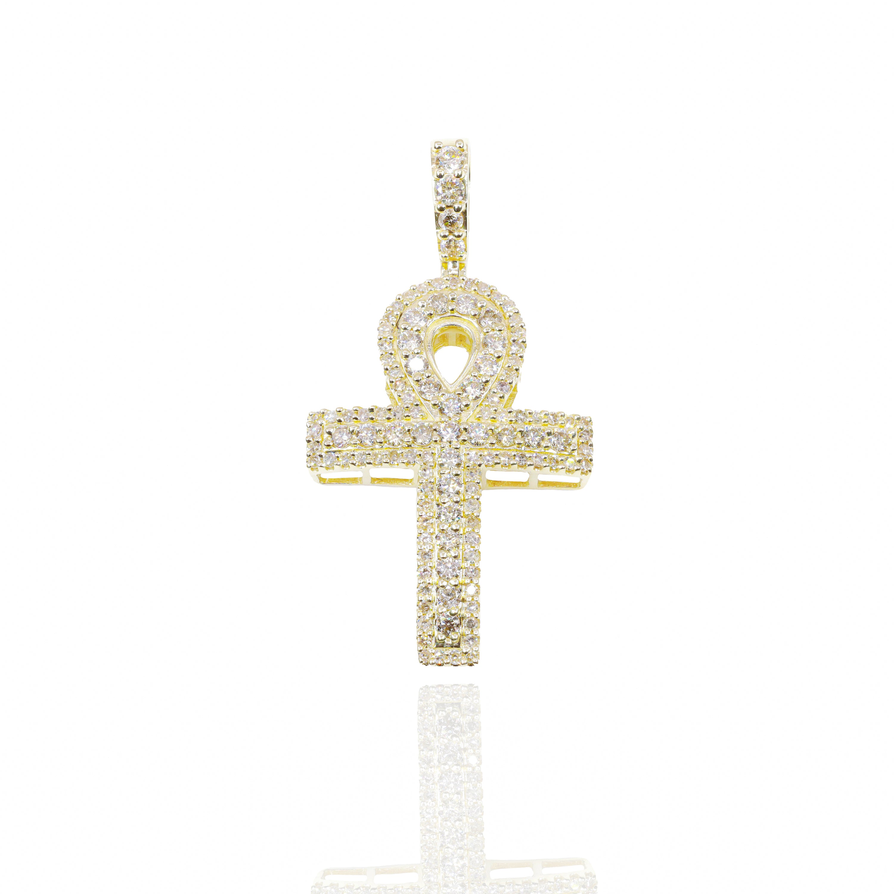 Two Row Ankh Diamond Pendant