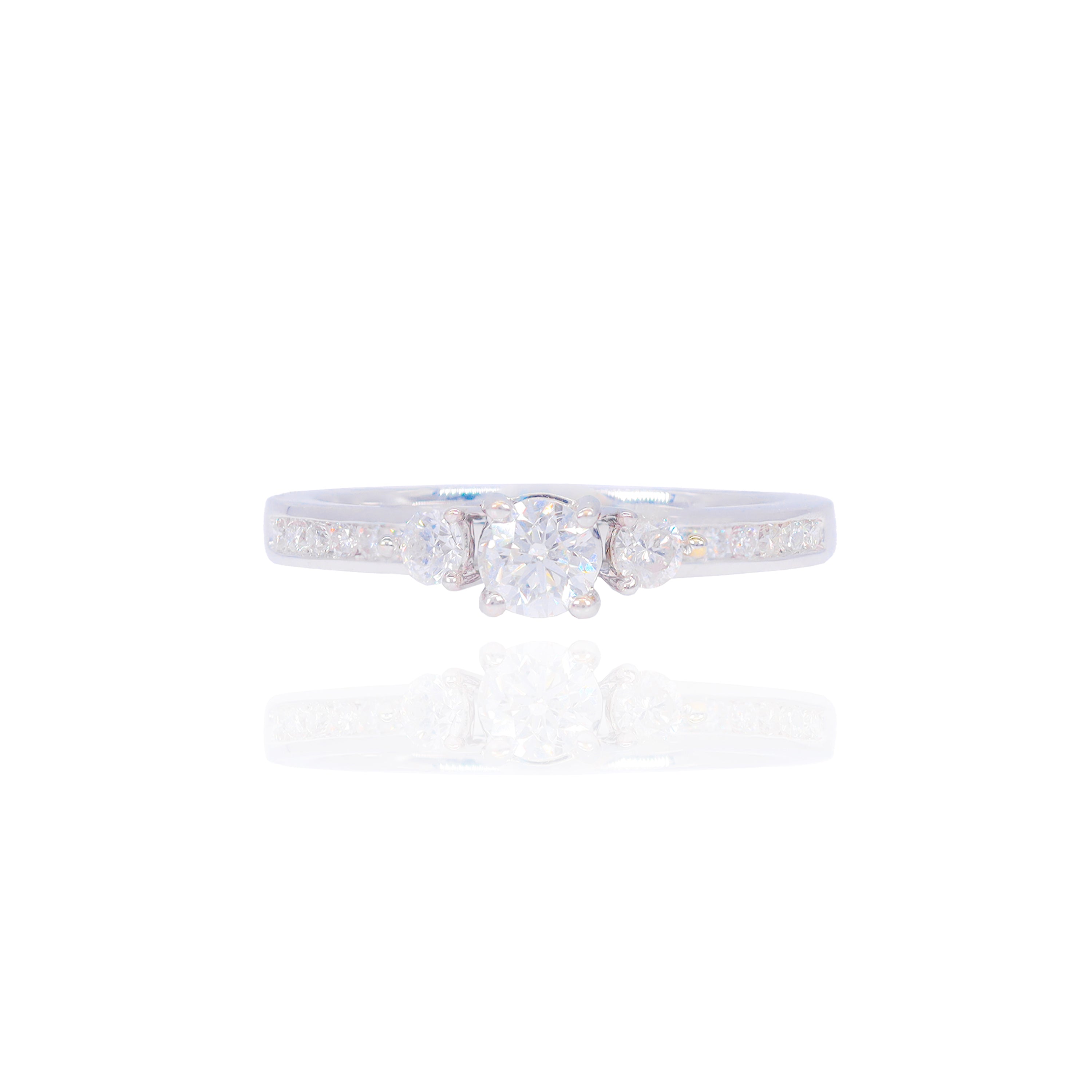 .25 Carat Center 18KT White Gold Diamond Engagement Ring & Band