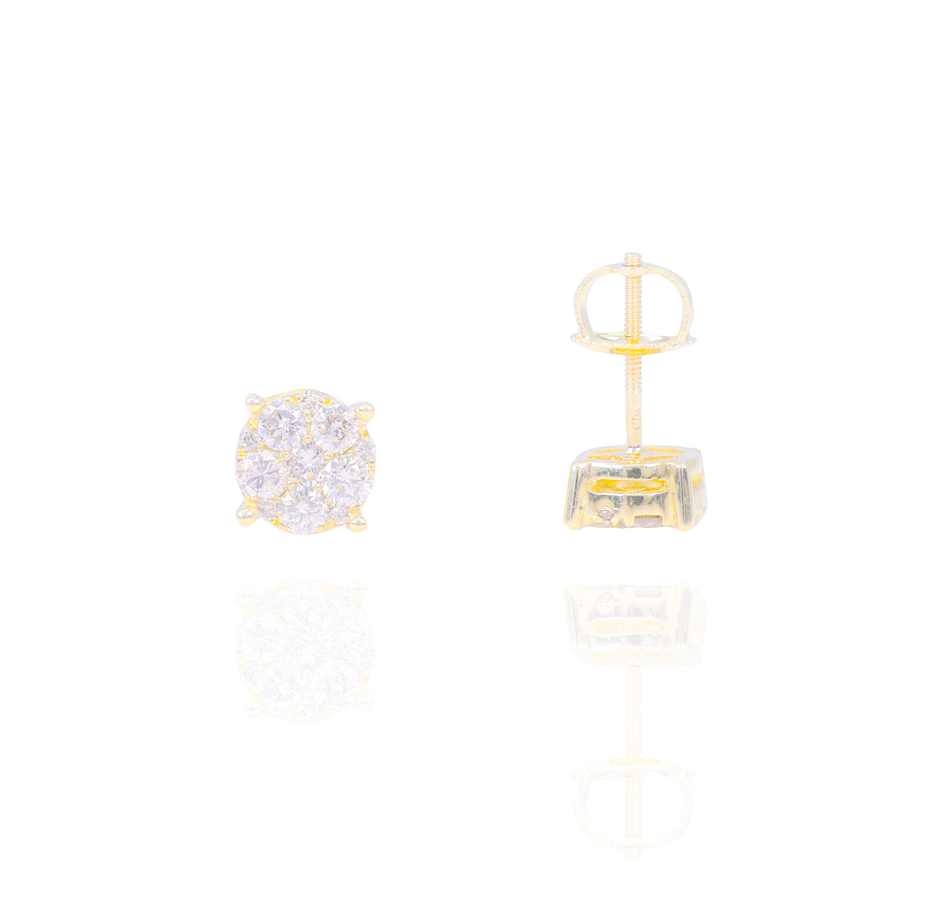 Prong Set Cluster Diamond Earrings