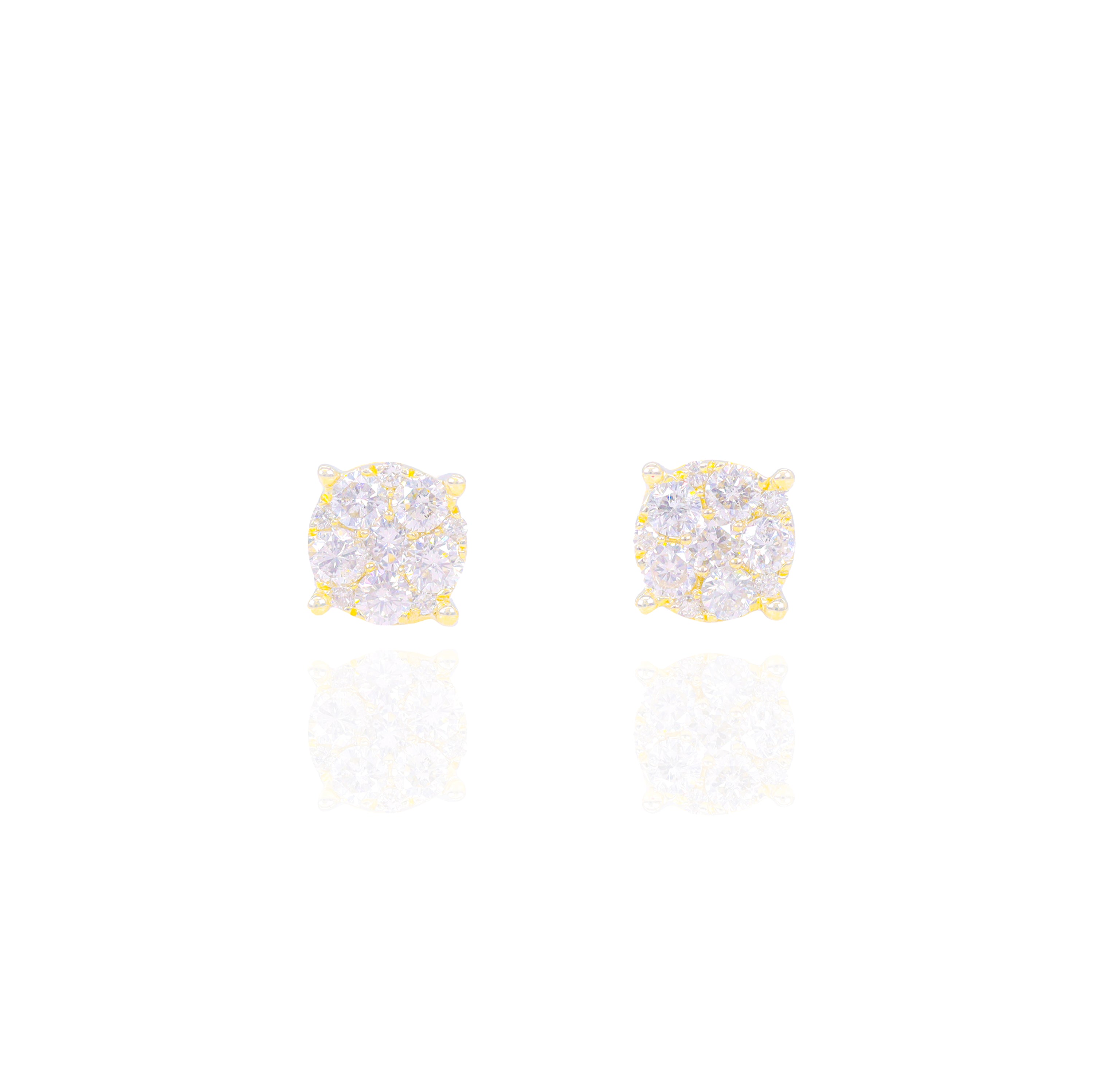 Prong Set Cluster Diamond Earrings