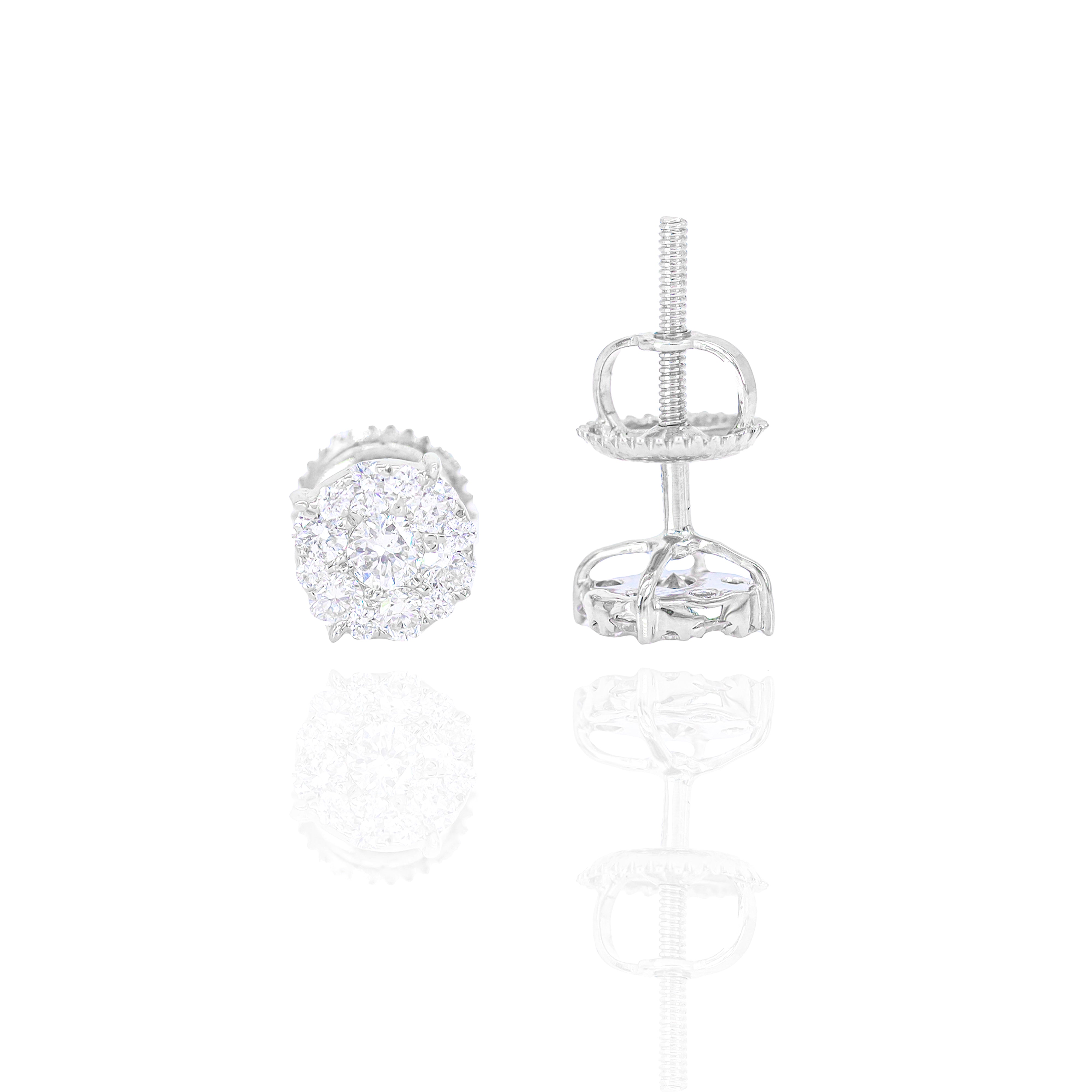 1/2 Carat Cluster Prong Diamond Earrings