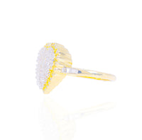 Horizontal Set Baguette Diamond Heart Ring