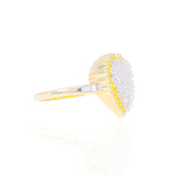 Horizontal Set Baguette Diamond Heart Ring