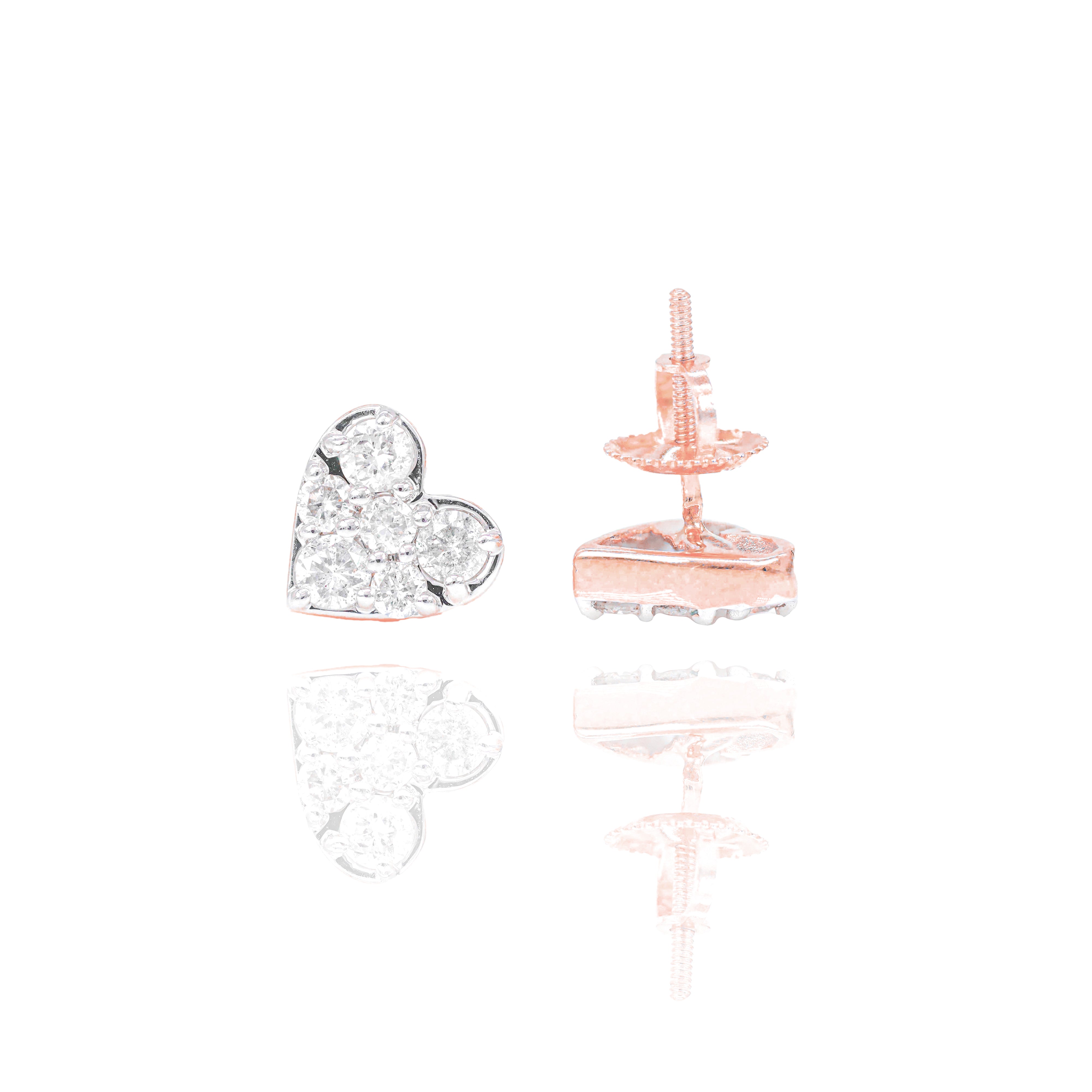 Heart Cluster Diamond Earrings