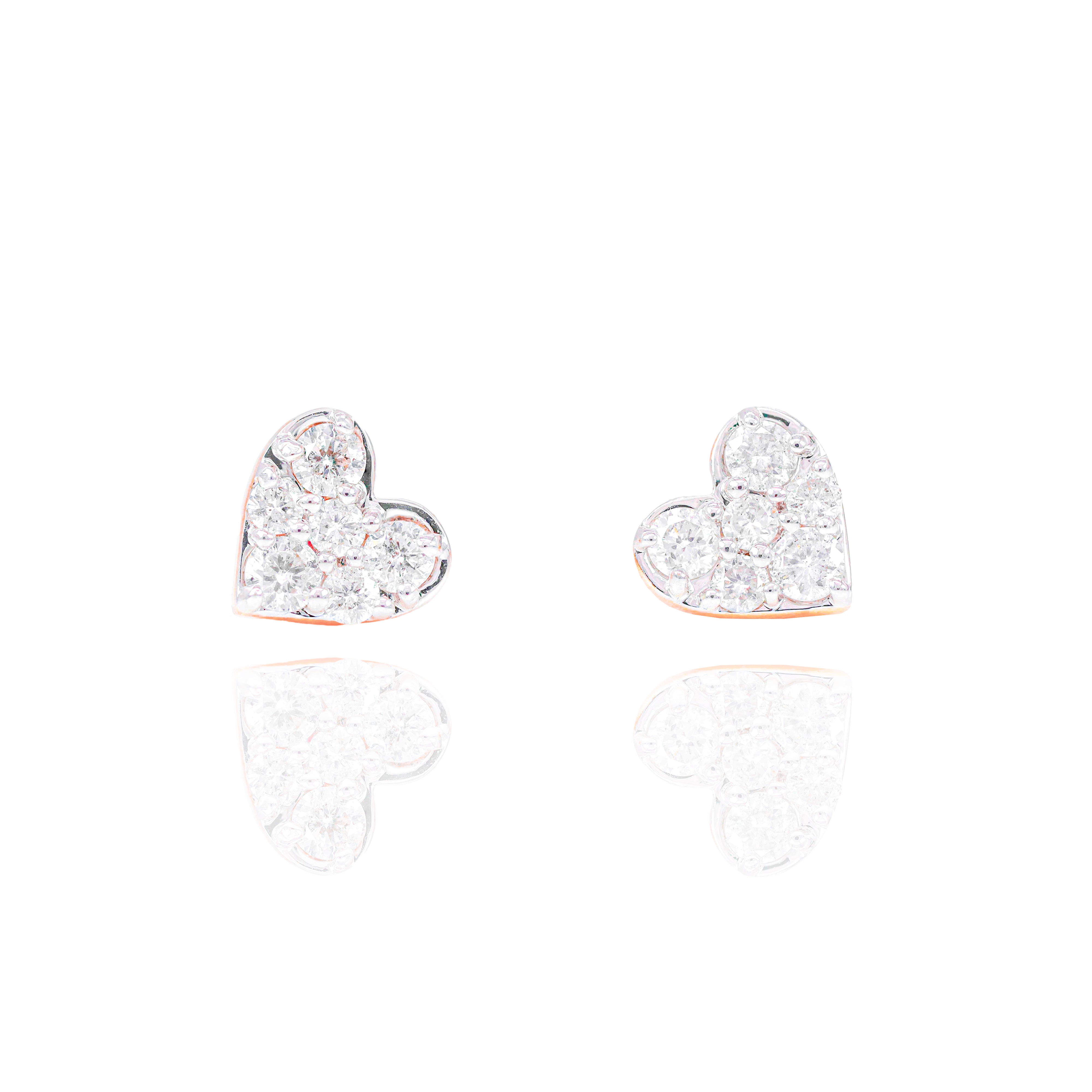 Diamond Cluster Heart Earrings