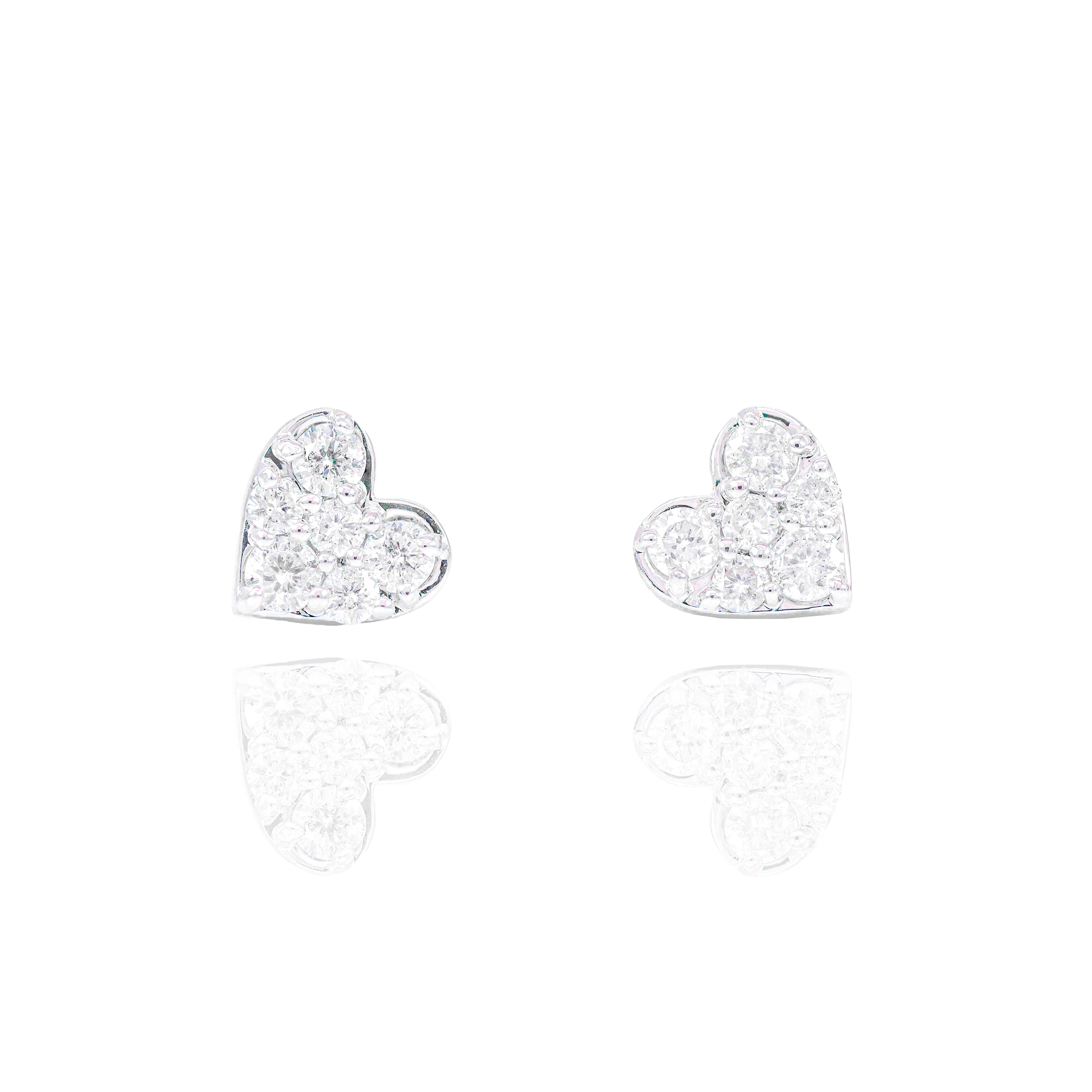 Diamond Cluster Heart Earrings