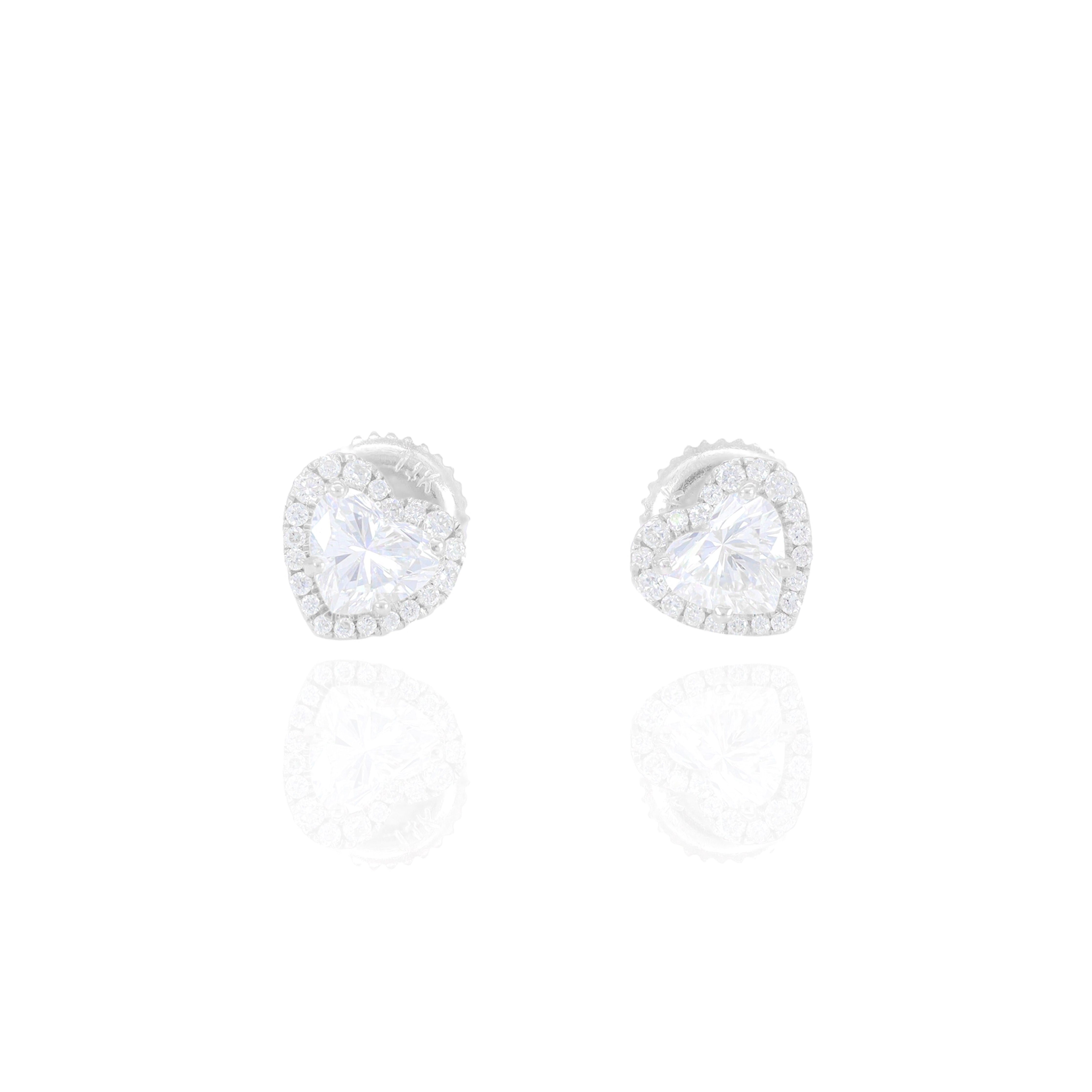 30 Pointer Heart Shaped Diamond Earrings