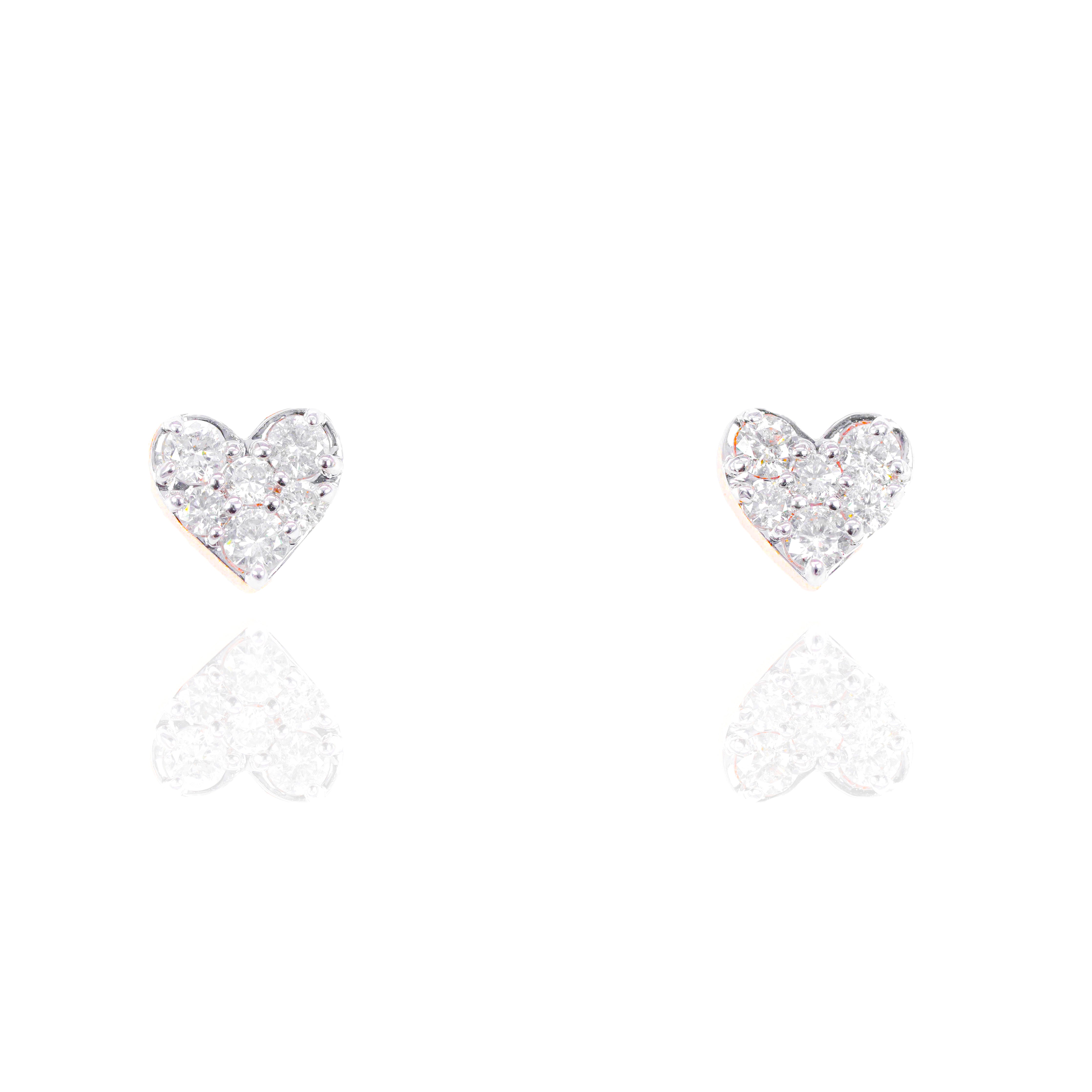 Heart Cluster Diamond Earrings