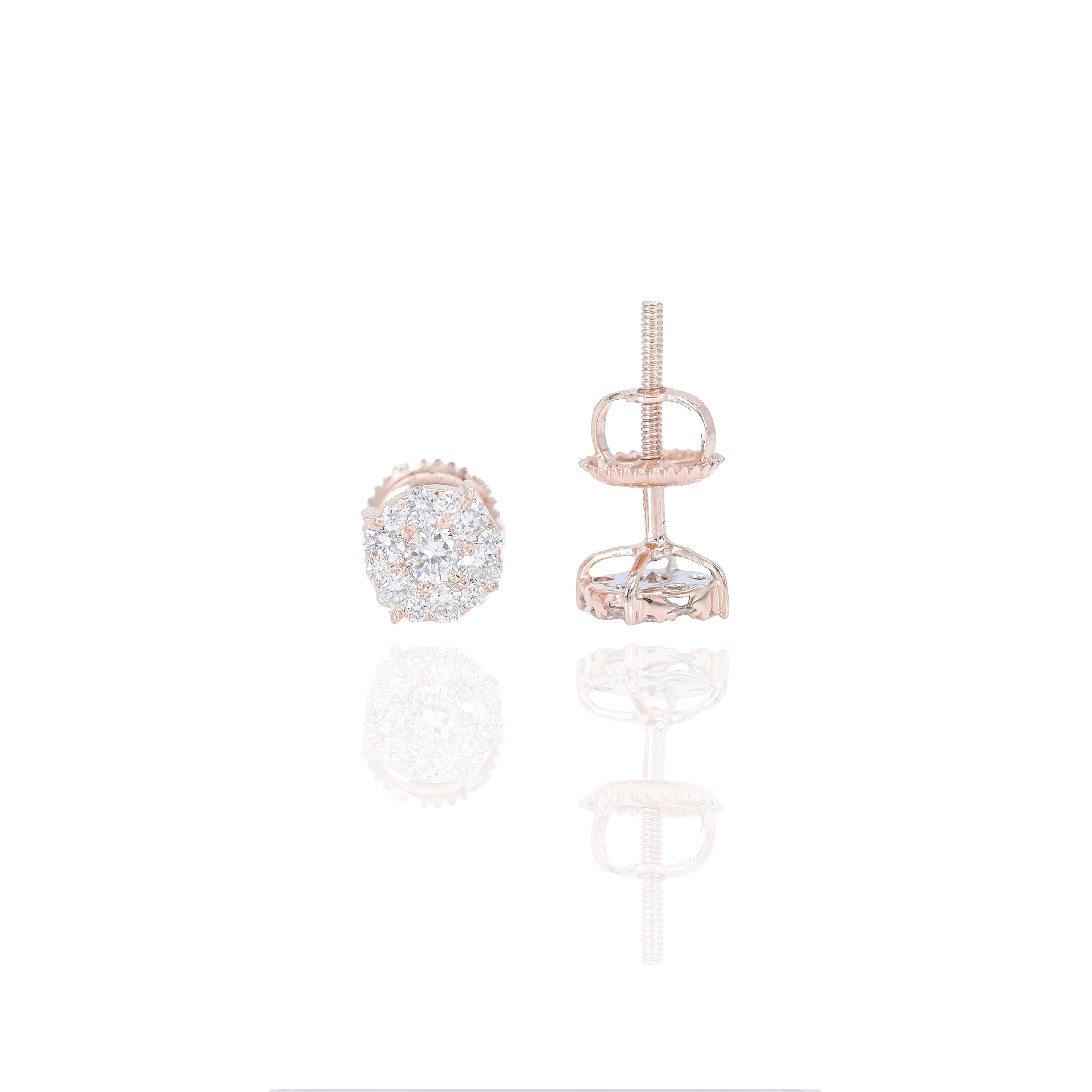 1/2 Carat Cluster Prong Diamond Earrings