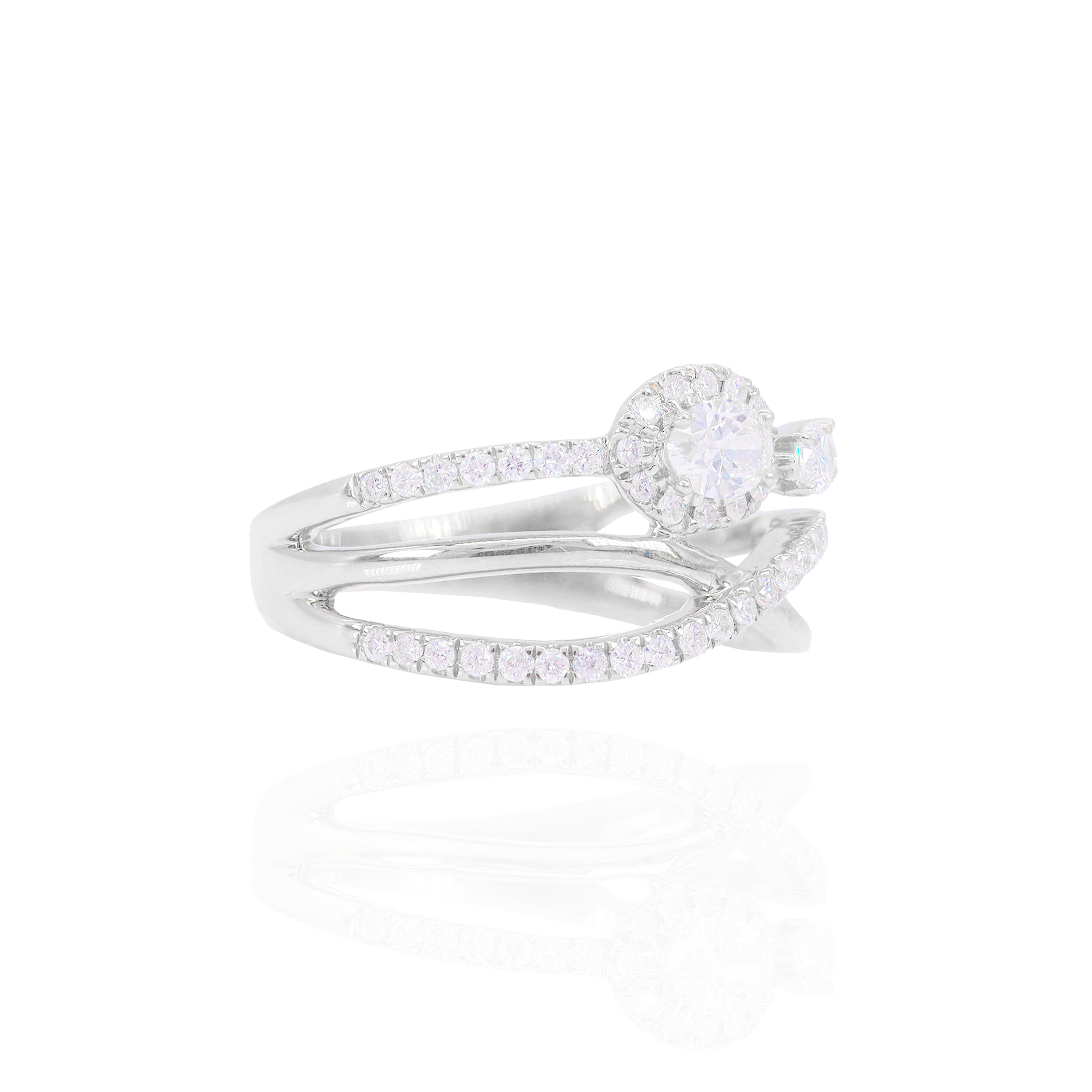 Intertwined Open Oval Diamond Ring