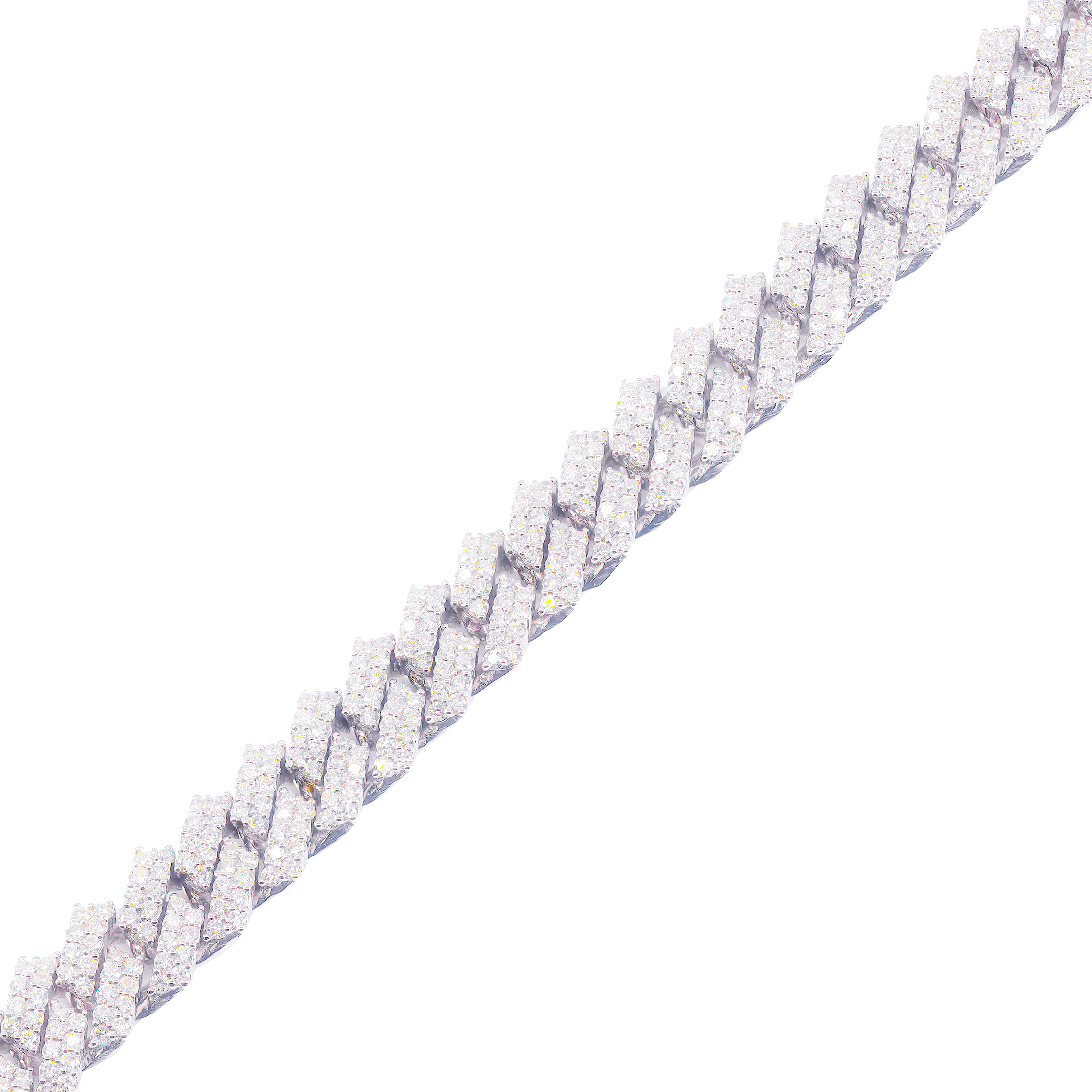 10mm Jagged Diamond Cuban Bracelet