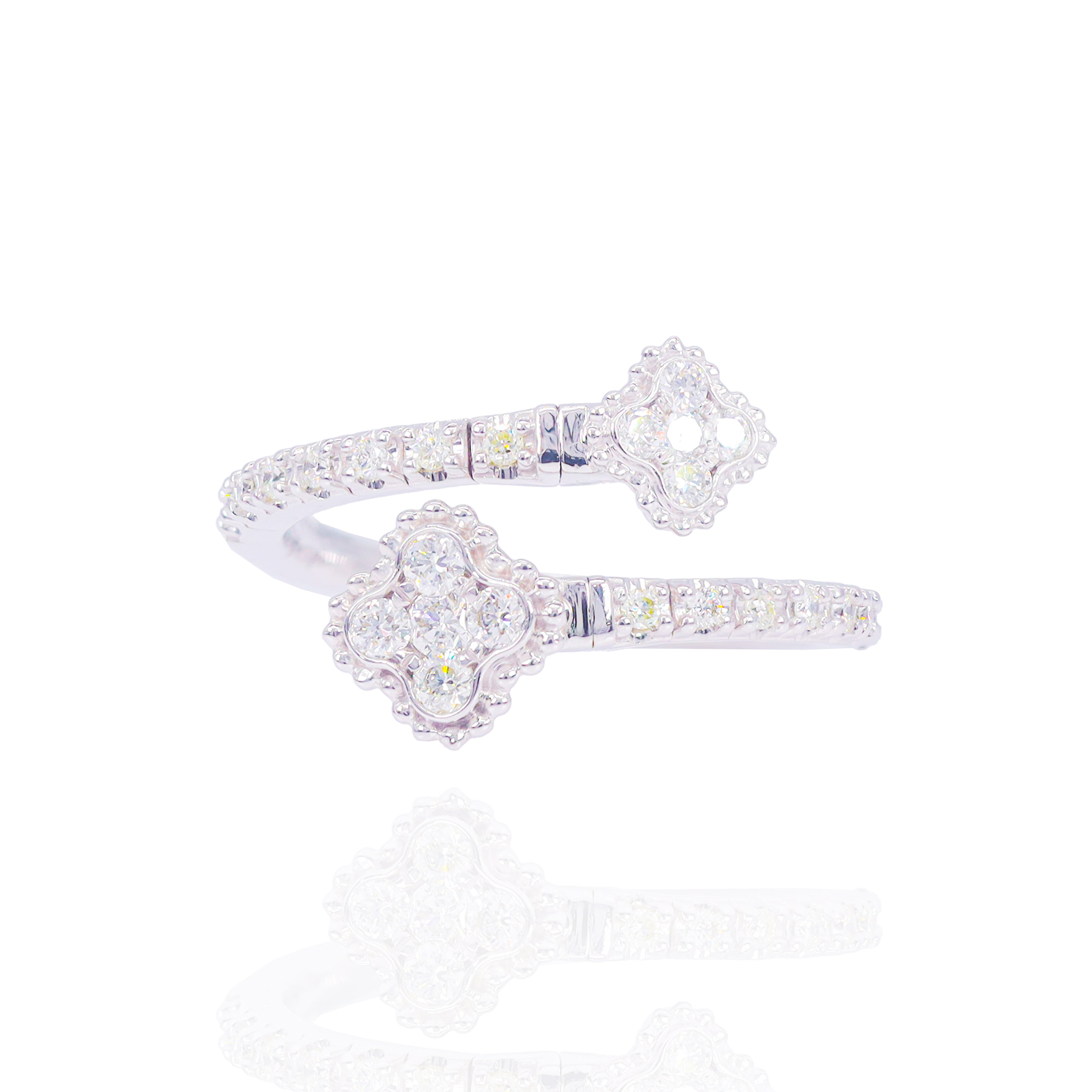 Open Clover Diamond Ring