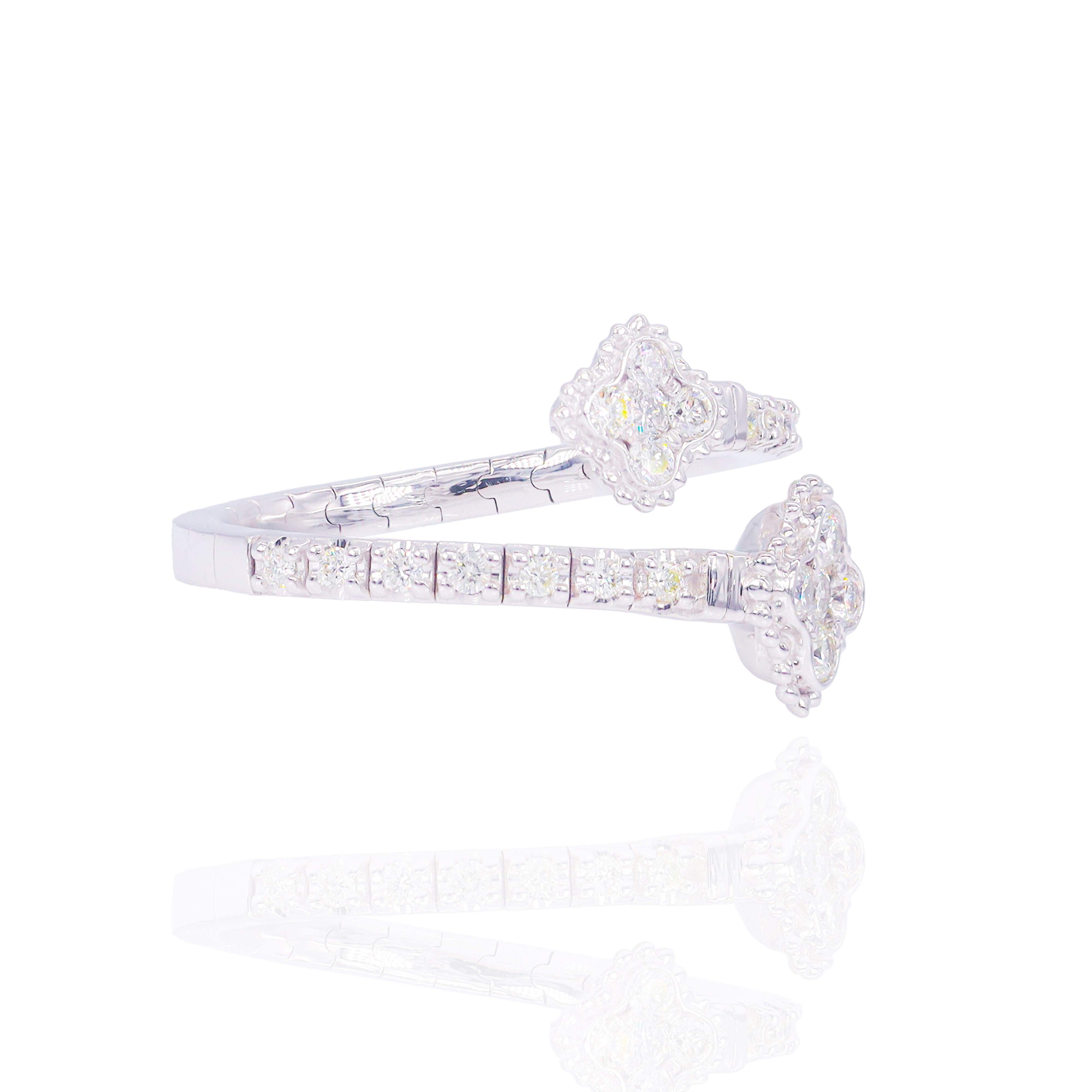 Open Clover Diamond Ring