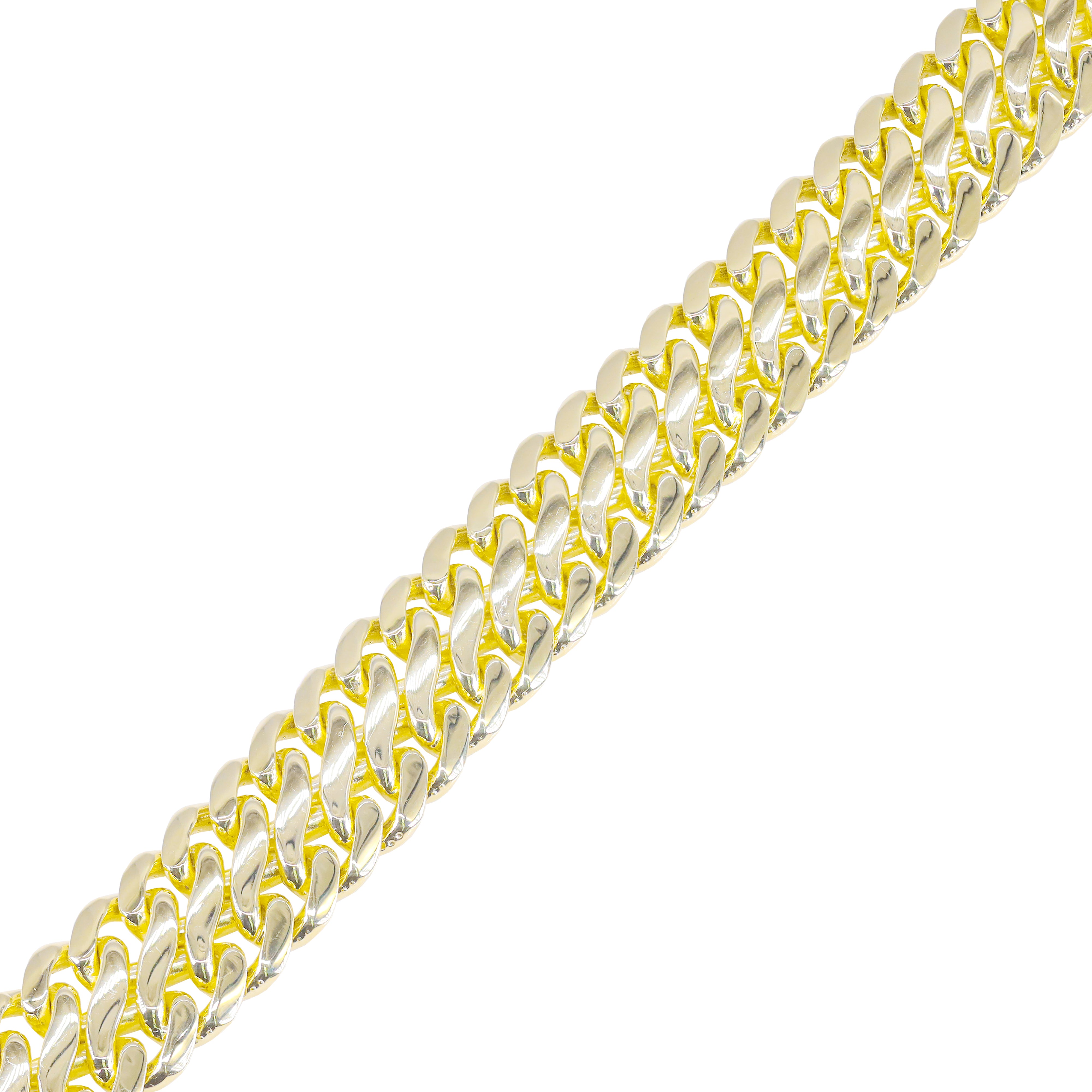 14KT Yellow Solid Gold Double Miami Cuban Link Bracelet