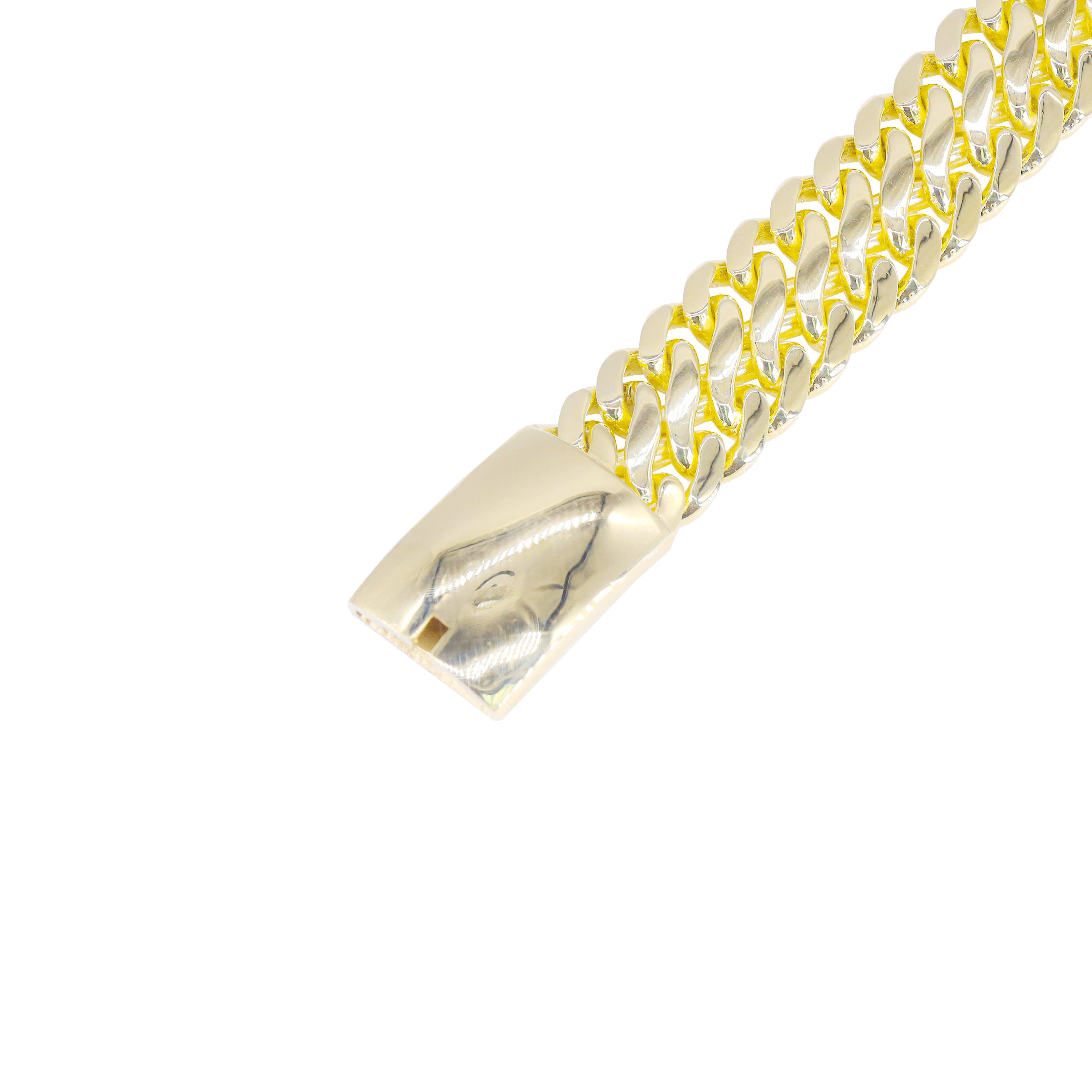 14KT Yellow Solid Gold Double Miami Cuban Link Bracelet