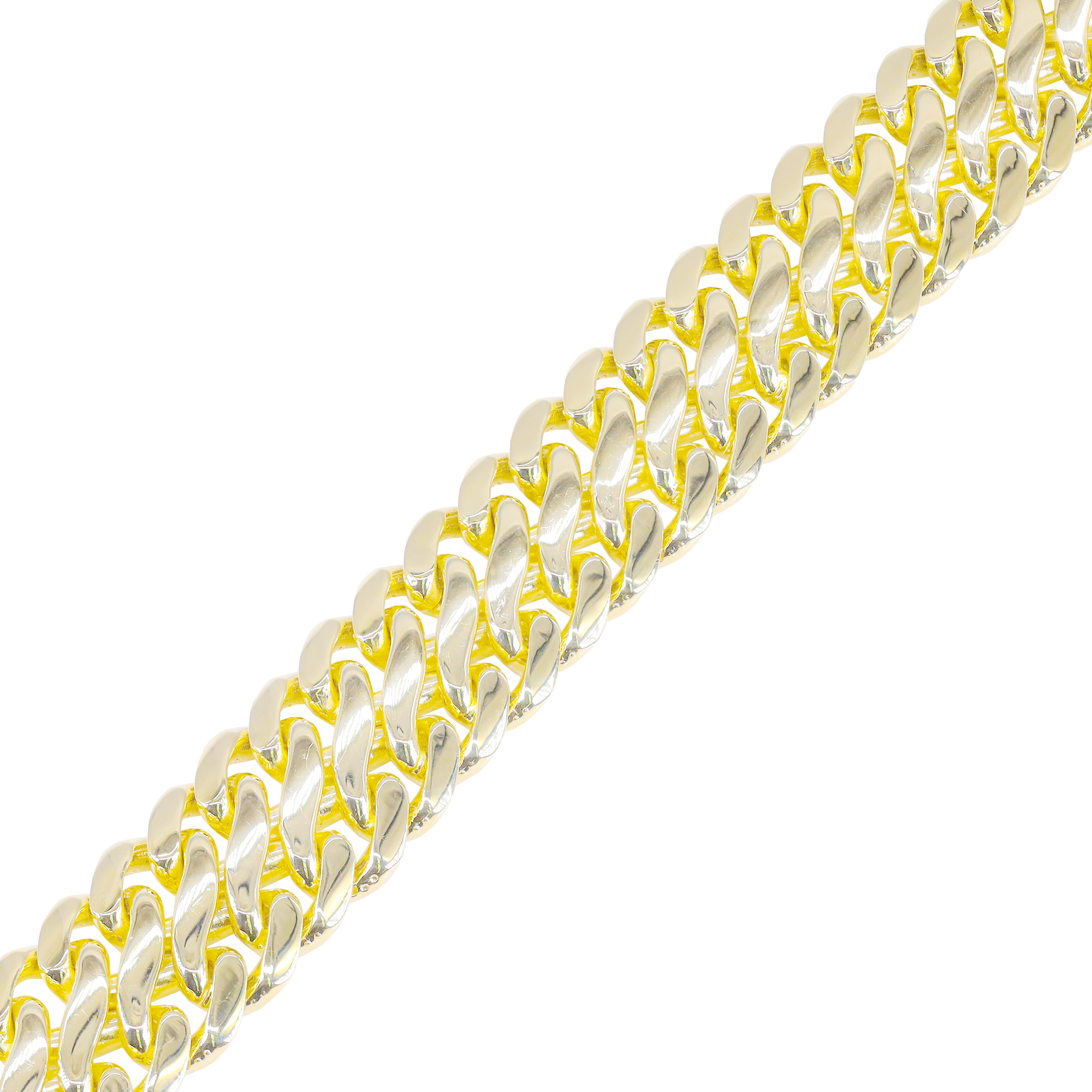 14KT Yellow Solid Gold Double Miami Cuban Link Bracelet