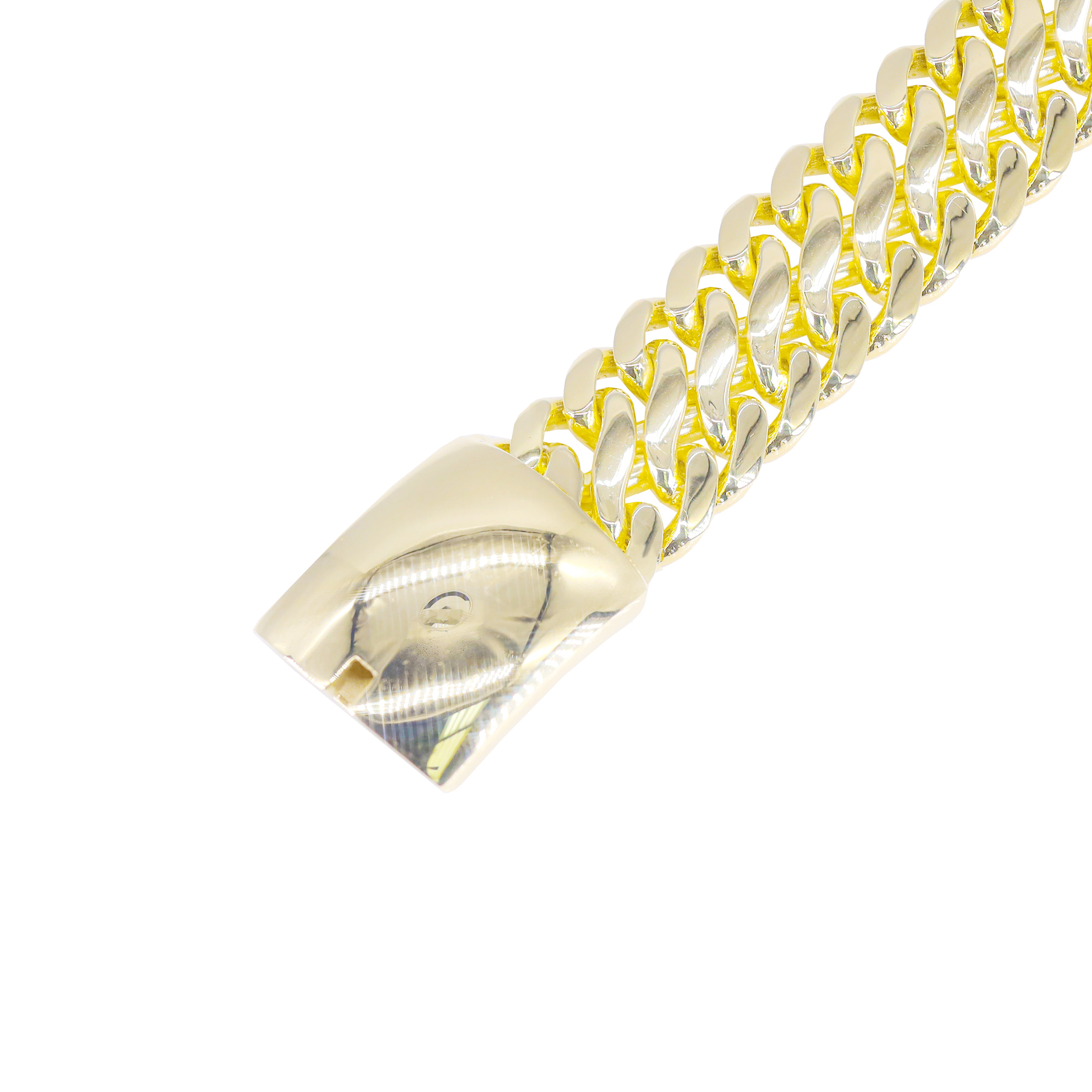 14KT Yellow Solid Gold Double Miami Cuban Link Bracelet