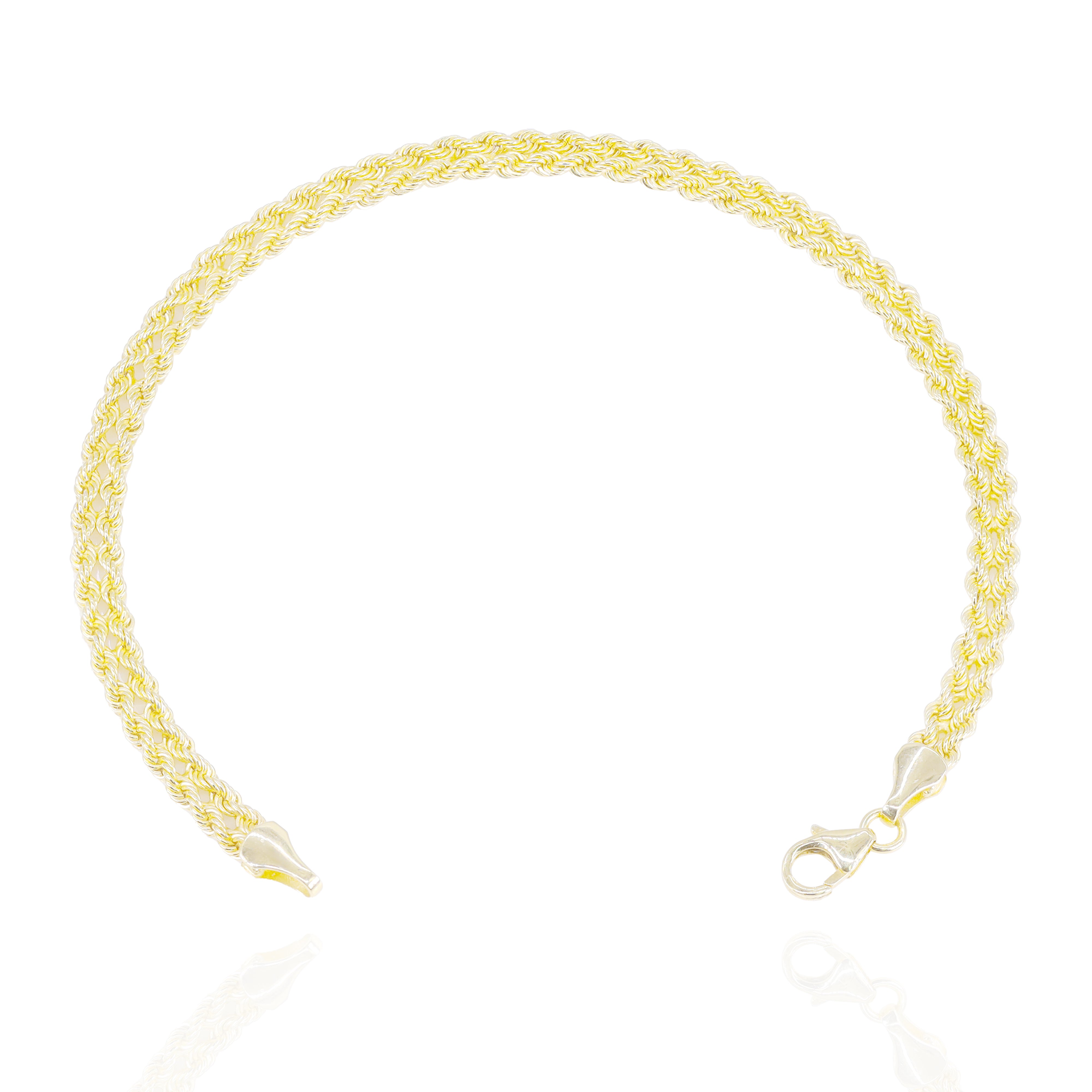 14KT Solid Yellow Gold Double Rope Bracelet