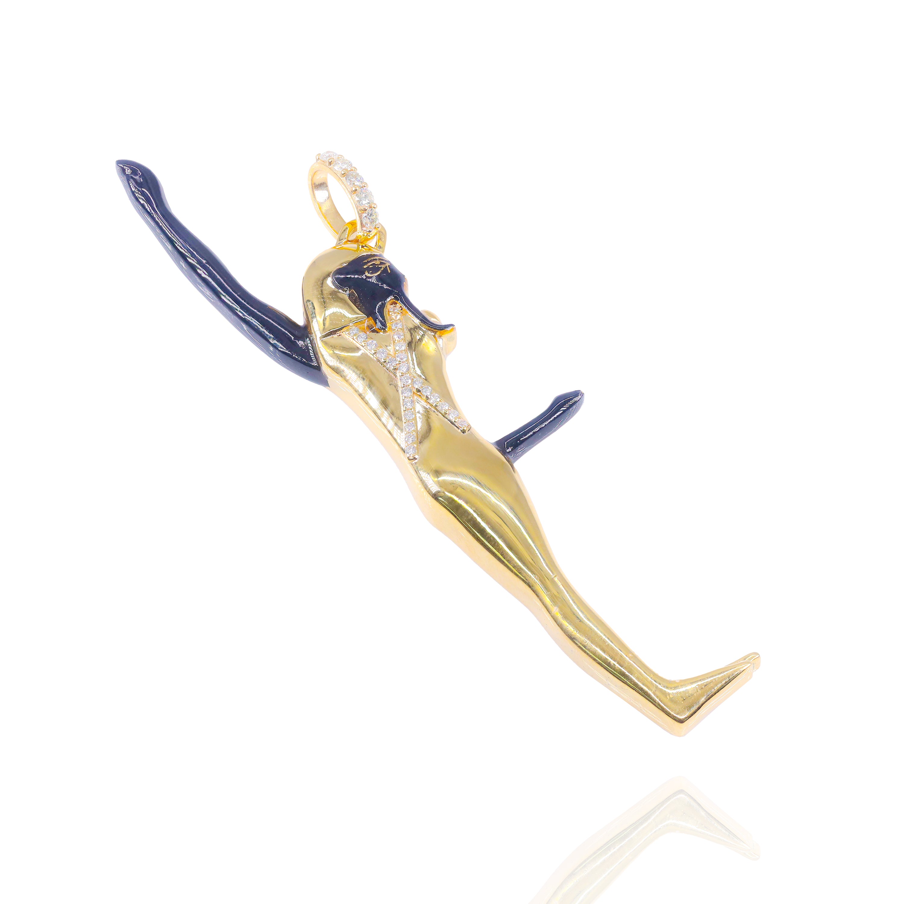 Custom Design Deposit - Solid Gold Egyptian Diamond Pendant with Enamel