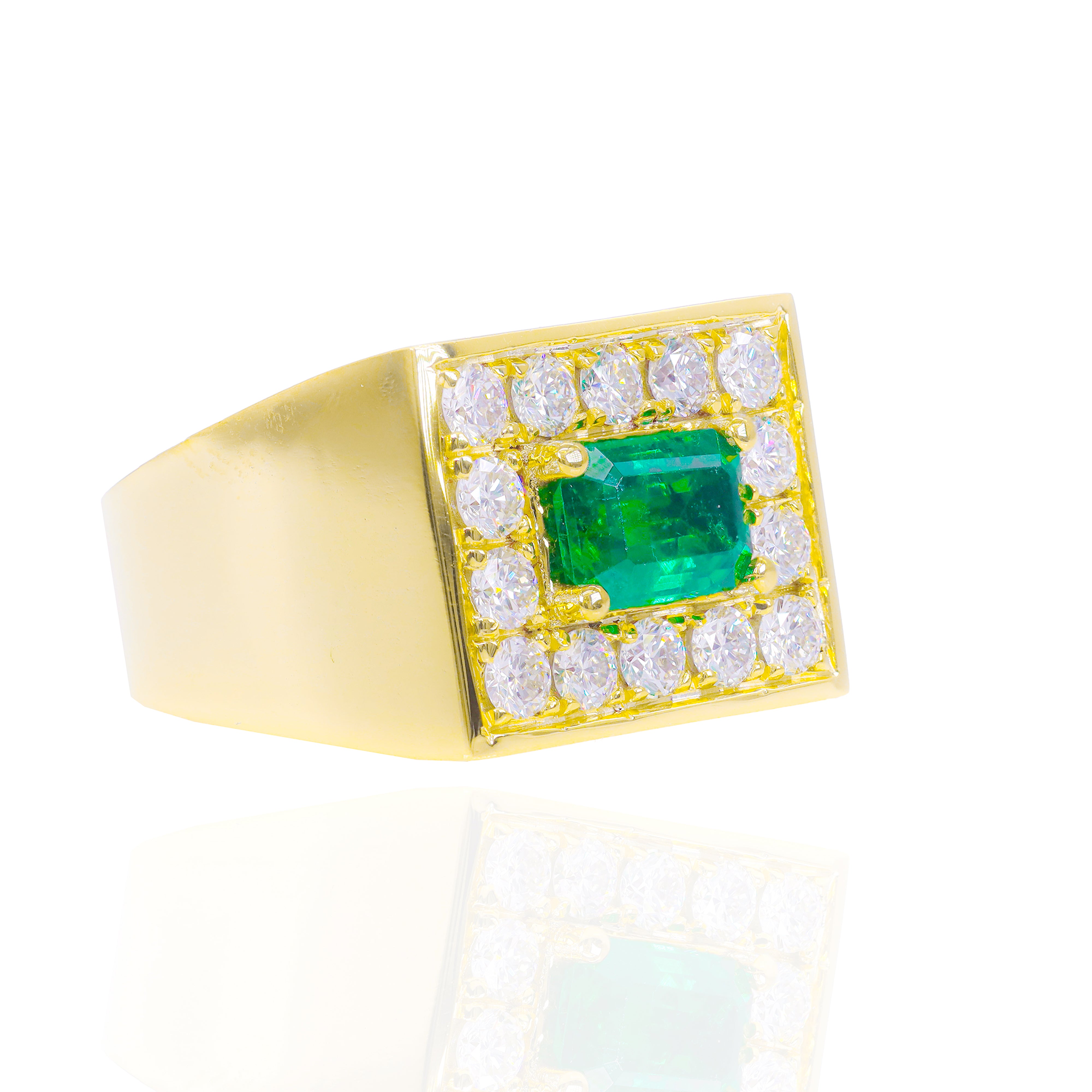 Custom Design Deposit - Natural Emerald Gemstone Diamond Ring